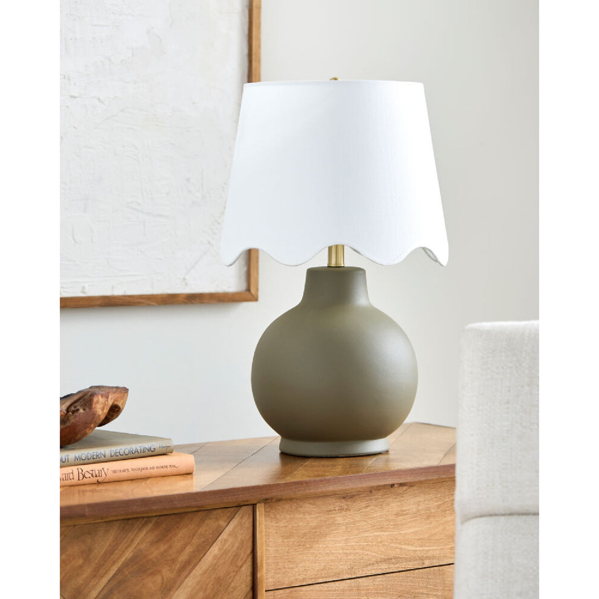 Modern European furniture - Wavy Linen Ceramic Table Lamp - www.oroa.com | Oroa.com