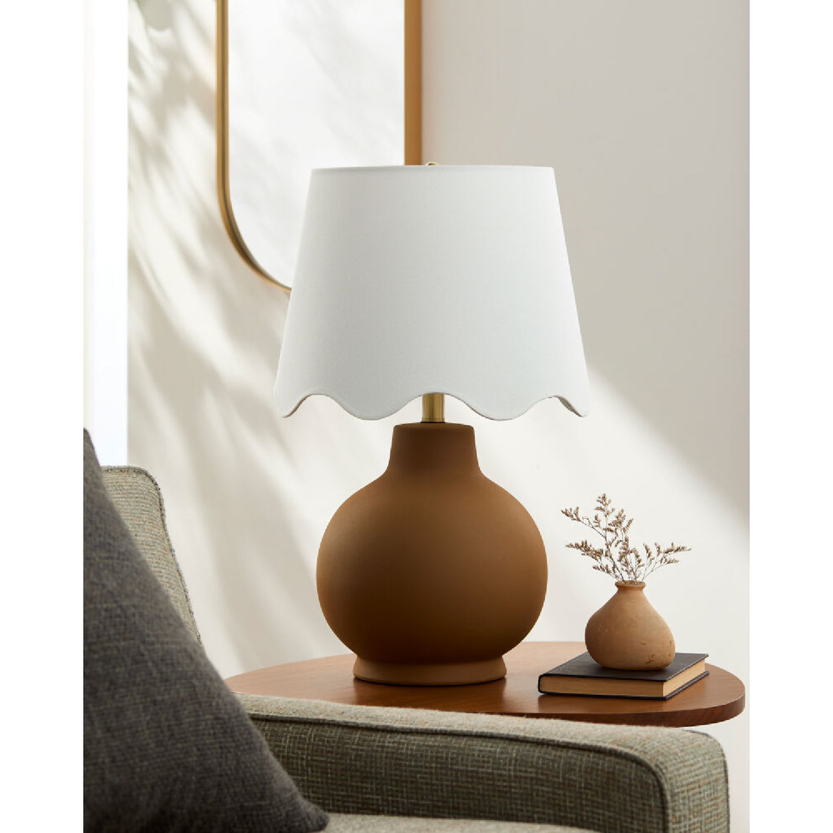 Modern European furniture - Wavy Linen Ceramic Table Lamp - www.oroa.com | Oroa.com