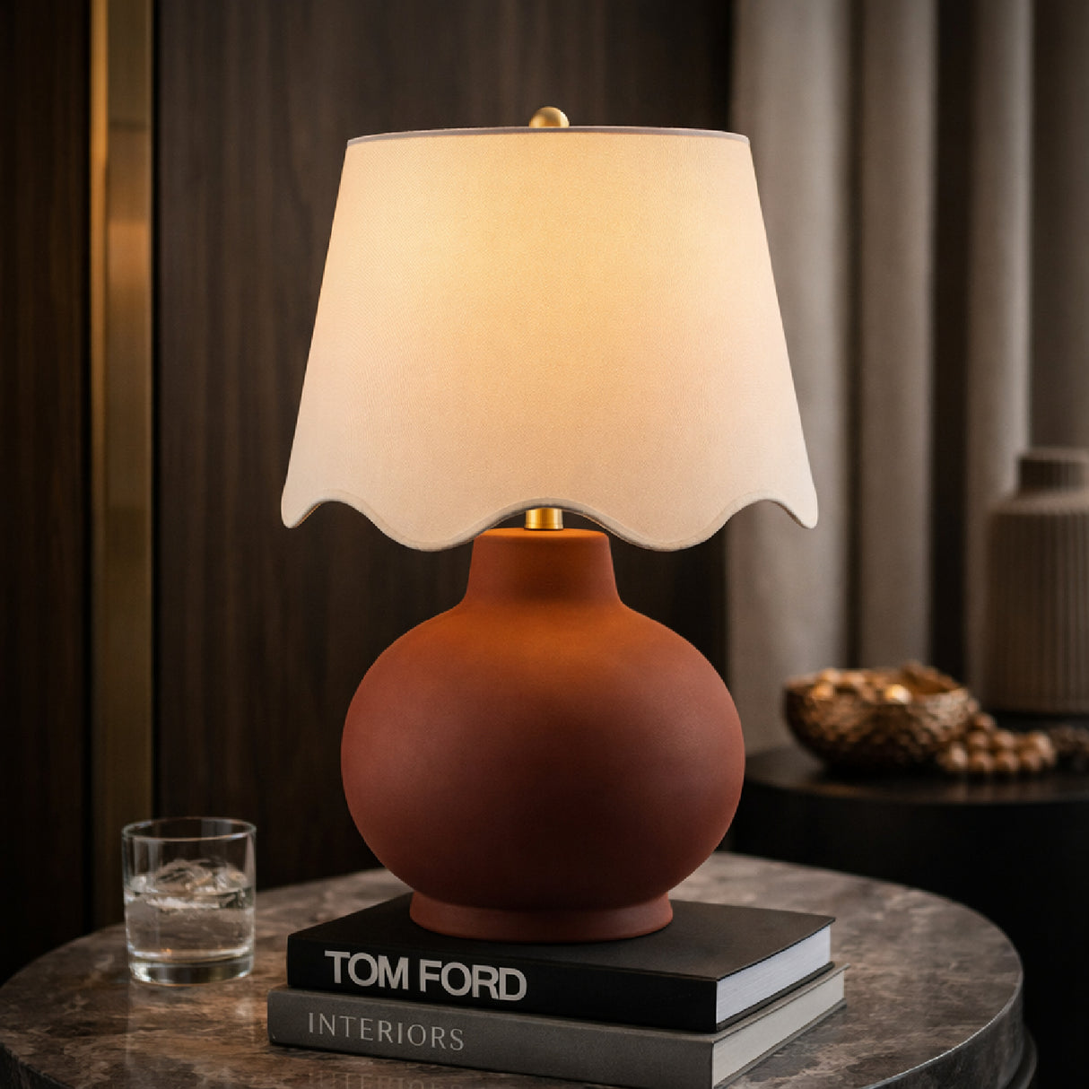 Modern European furniture - Wavy Linen Ceramic Table Lamp - www.oroa.com | Oroa.com