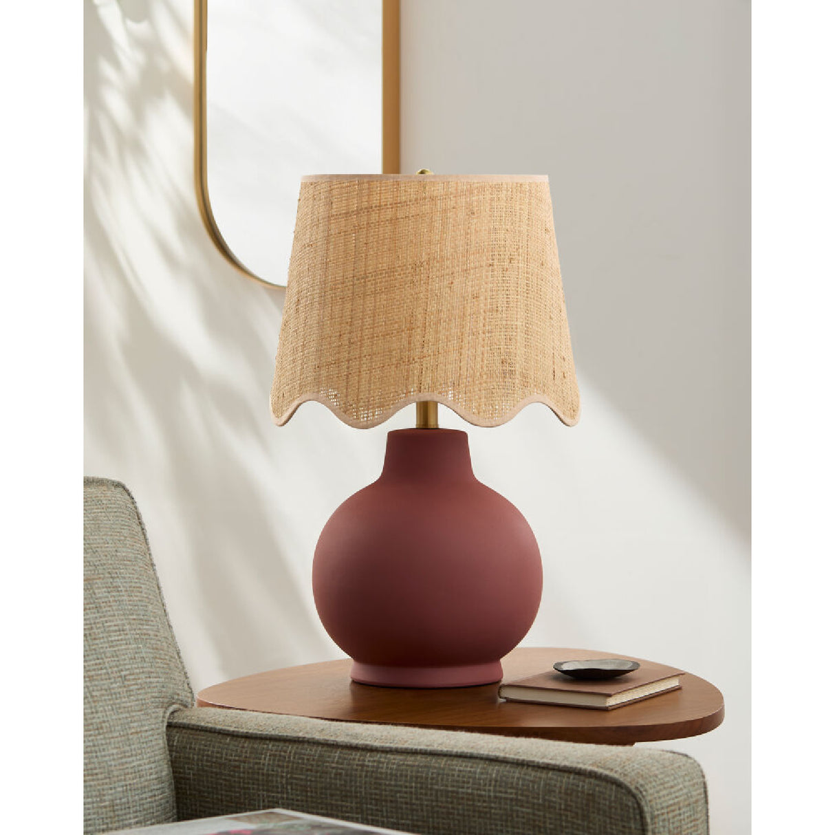 Modern European furniture - Wavy Linen Ceramic Table Lamp - www.oroa.com | Oroa.com