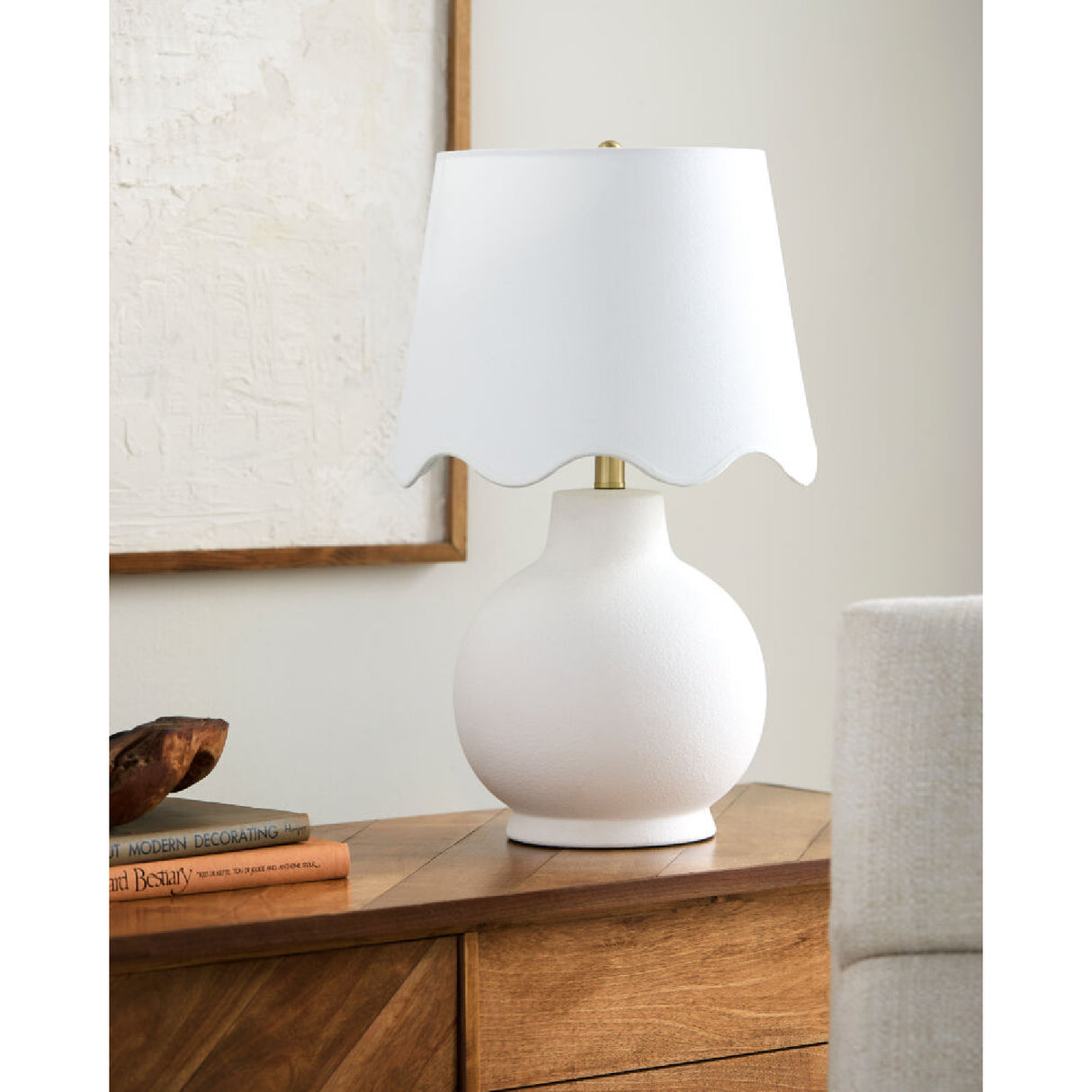 Modern European furniture - Wavy Linen Ceramic Table Lamp - www.oroa.com | Oroa.com