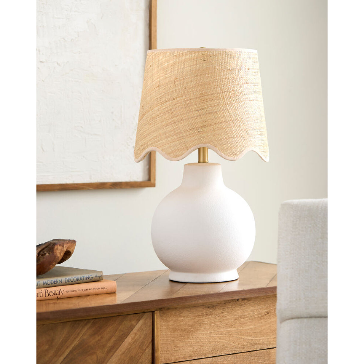 Modern European furniture - Wavy Linen Ceramic Table Lamp - www.oroa.com | Oroa.com