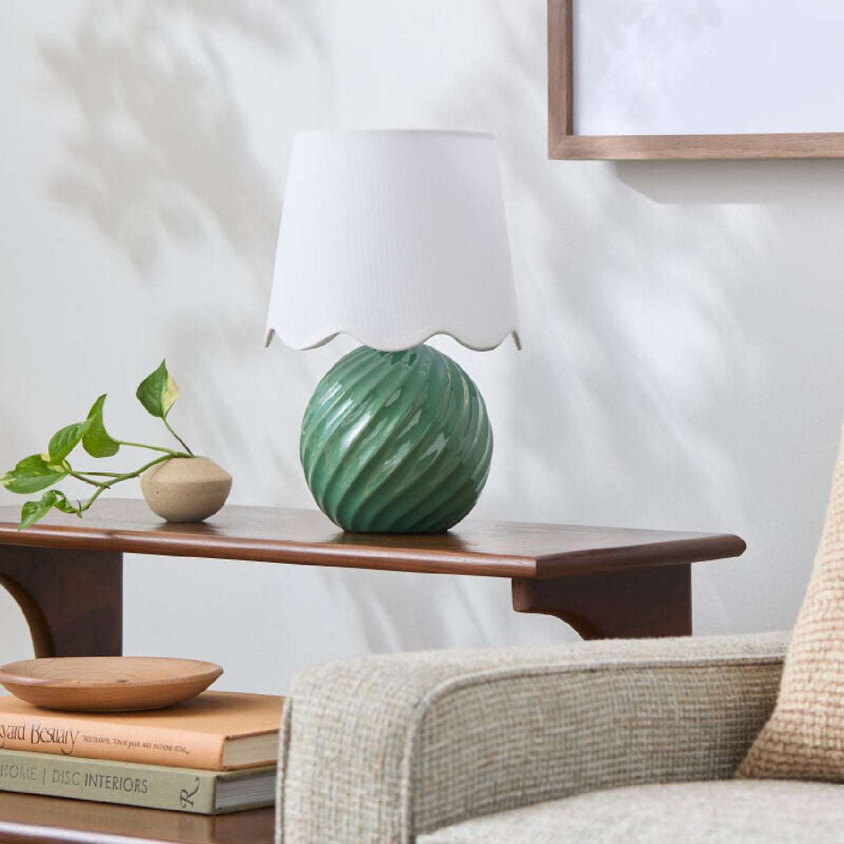 Modern European furniture - Round Glazed Ceramic Table Lamp - www.oroa.com | Oroa.com