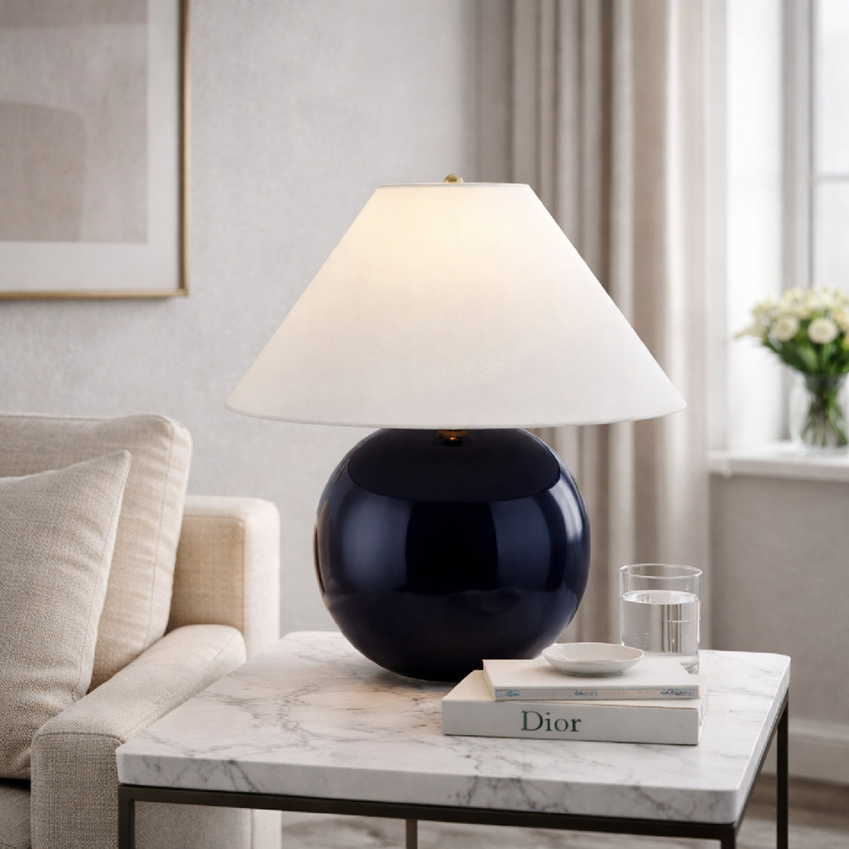 White Empire Fabric Table Lamp | Oroa.com