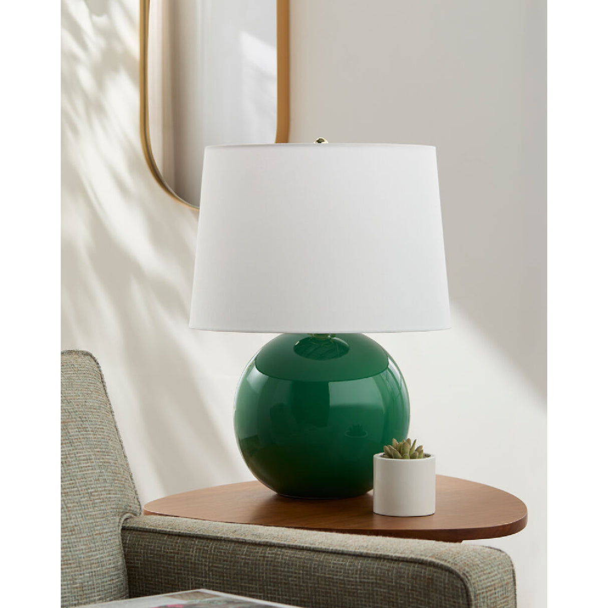 Modern European furniture - Glazed Globe Ceramic Table Lamp - www.oroa.com | Oroa.com