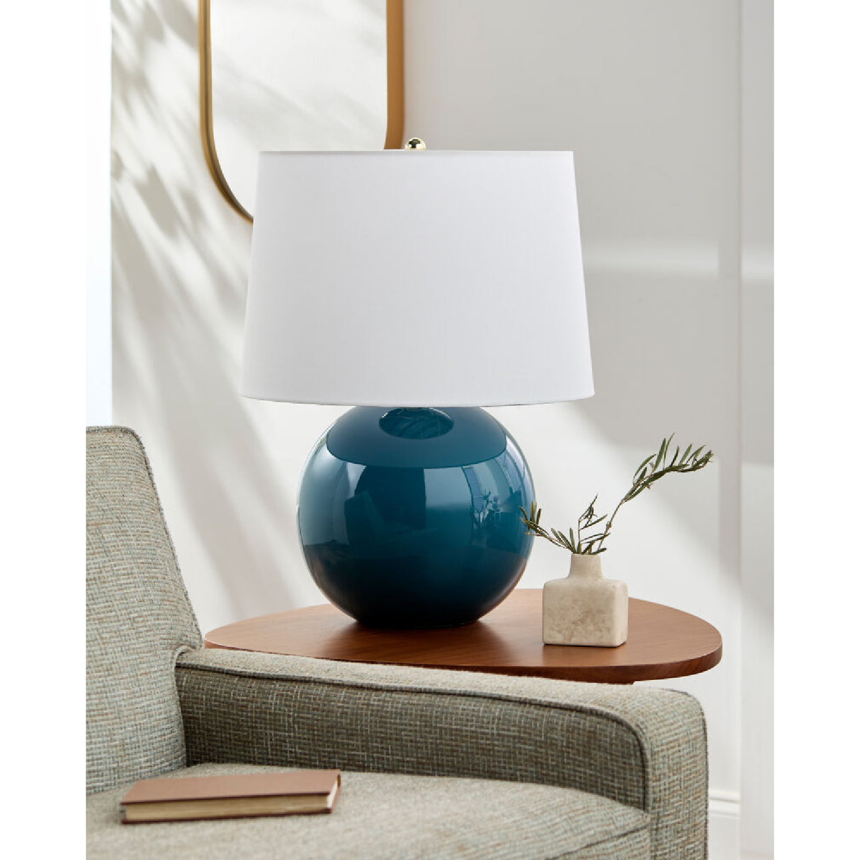 Modern European furniture - Glazed Globe Ceramic Table Lamp - www.oroa.com | Oroa.com