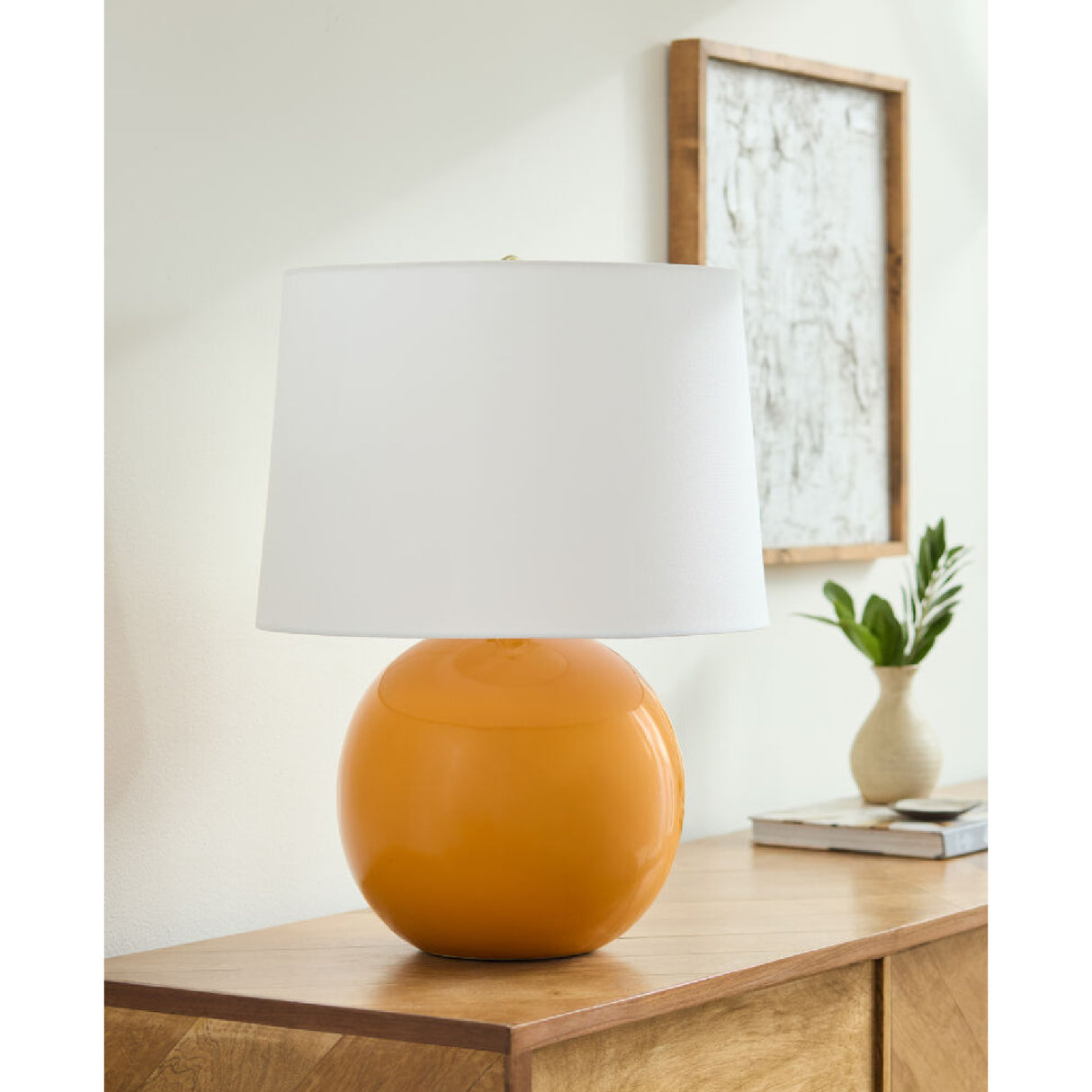 Modern European furniture - Glazed Globe Ceramic Table Lamp - www.oroa.com | Oroa.com