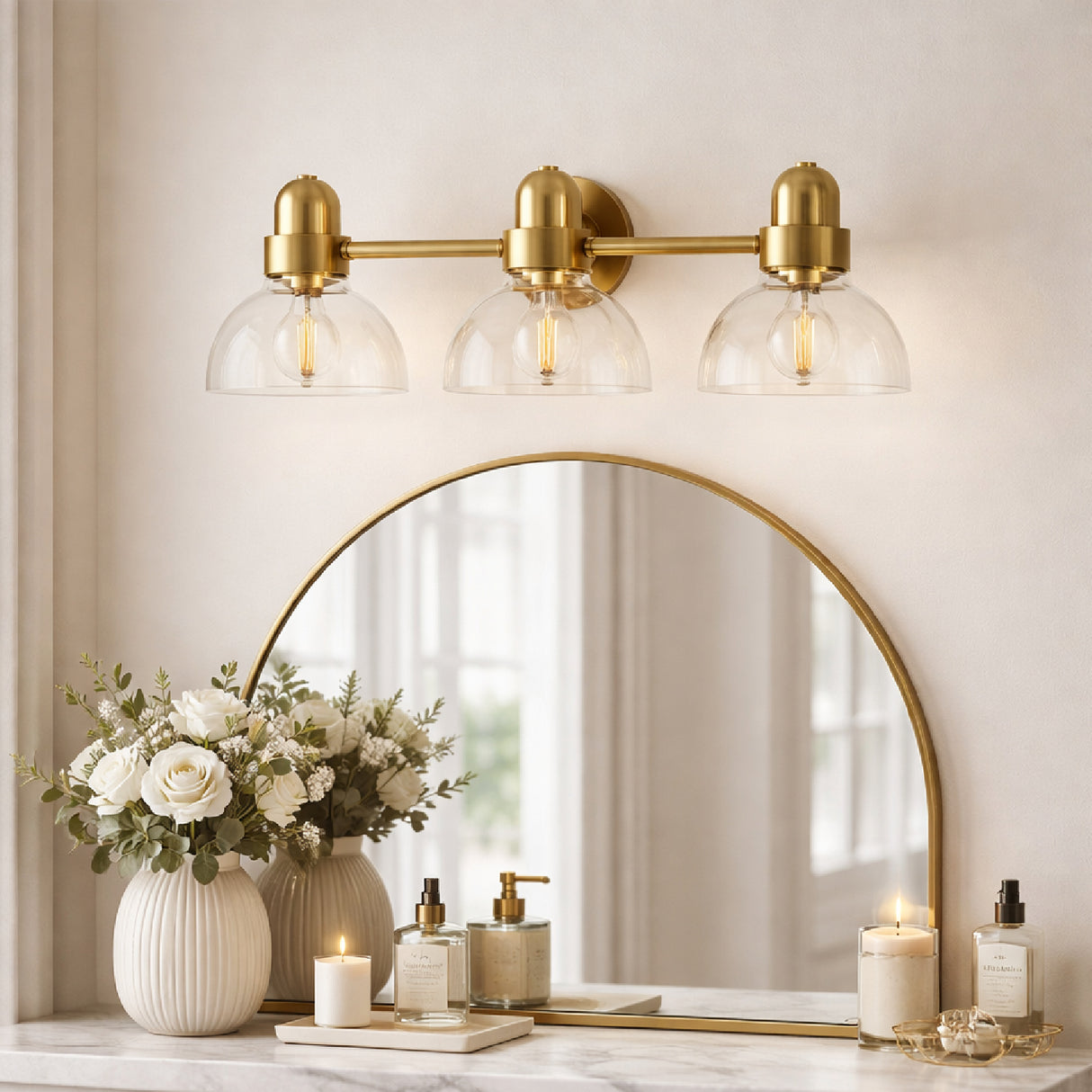 Modern European furniture - Clear Glass Gold Wall Lamp - www.oroa.com | Oroa.com
