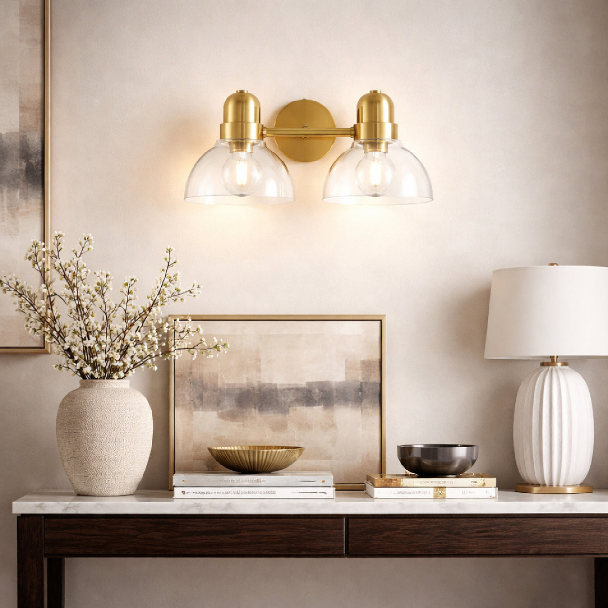 Modern European furniture - Clear Glass Gold Wall Lamp - www.oroa.com | Oroa.com