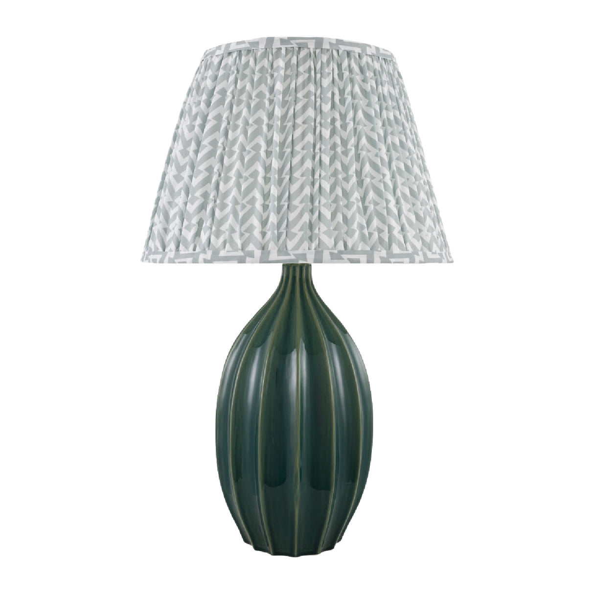Modern European furniture - Green Fluted Ceramic Table Lamp - www.oroa.com | Oroa.com