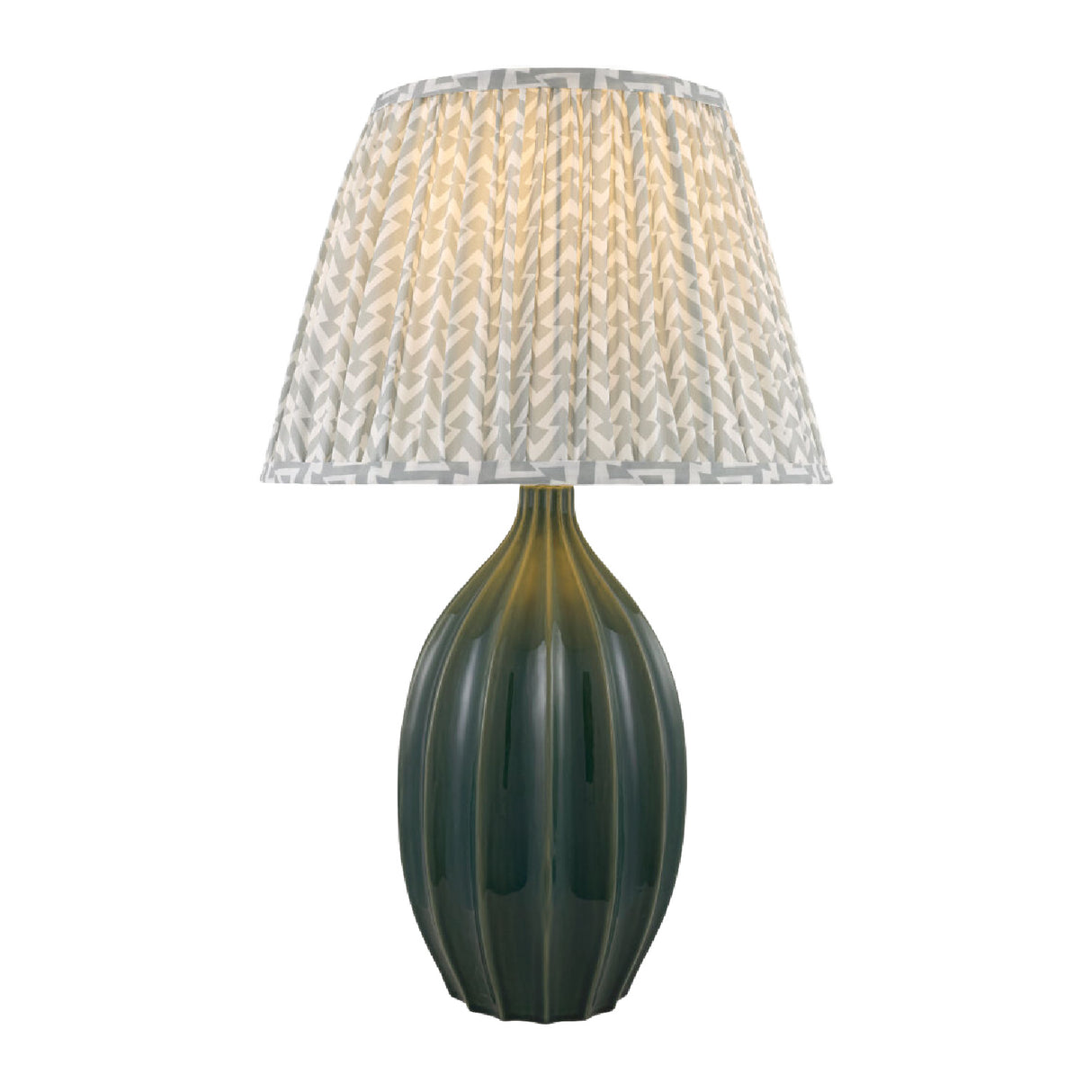 Modern European furniture - Green Fluted Ceramic Table Lamp - www.oroa.com | Oroa.com