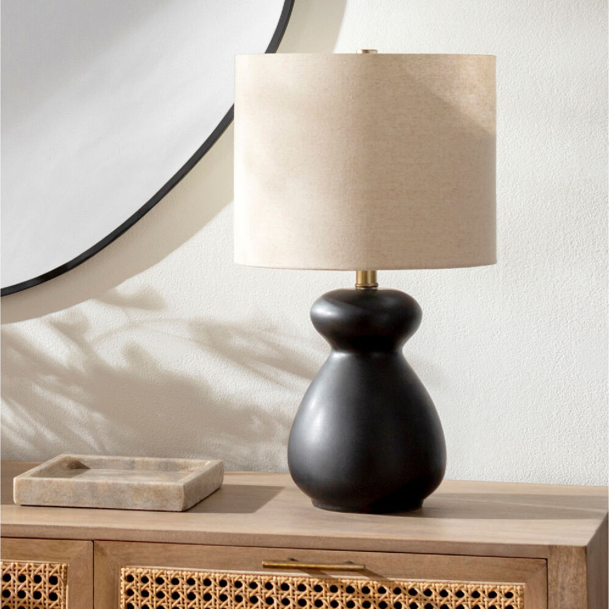 Modern European furniture - Glazed Black Ceramic Table Lamp - www.oroa.com | Oroa.com