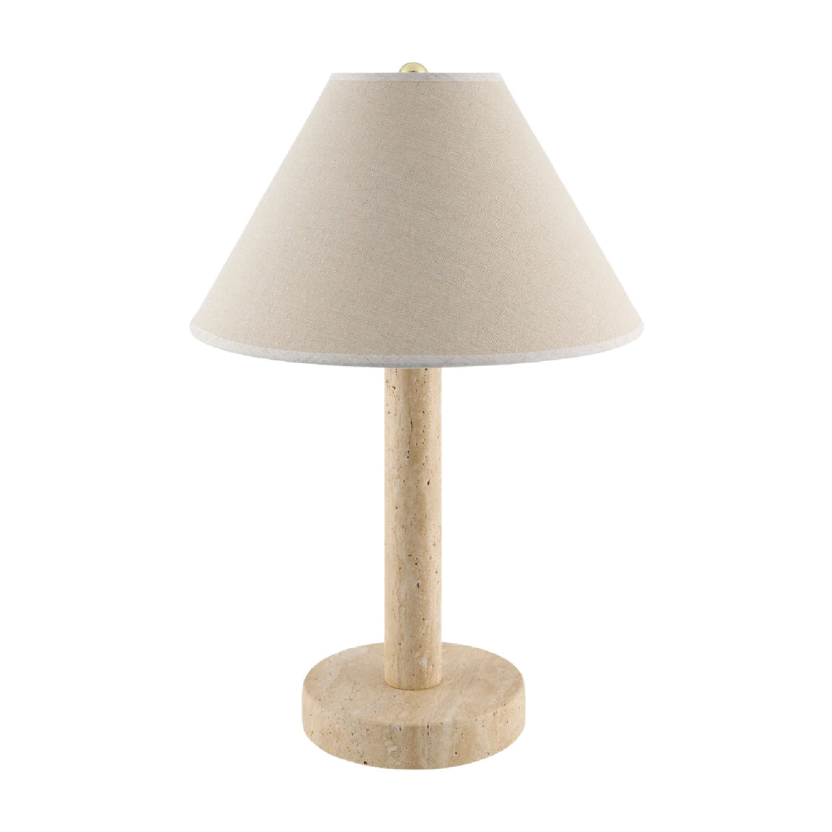 Modern European furniture - Cream Travertine Accent Table Lamp - www.oroa.com | Oroa.com