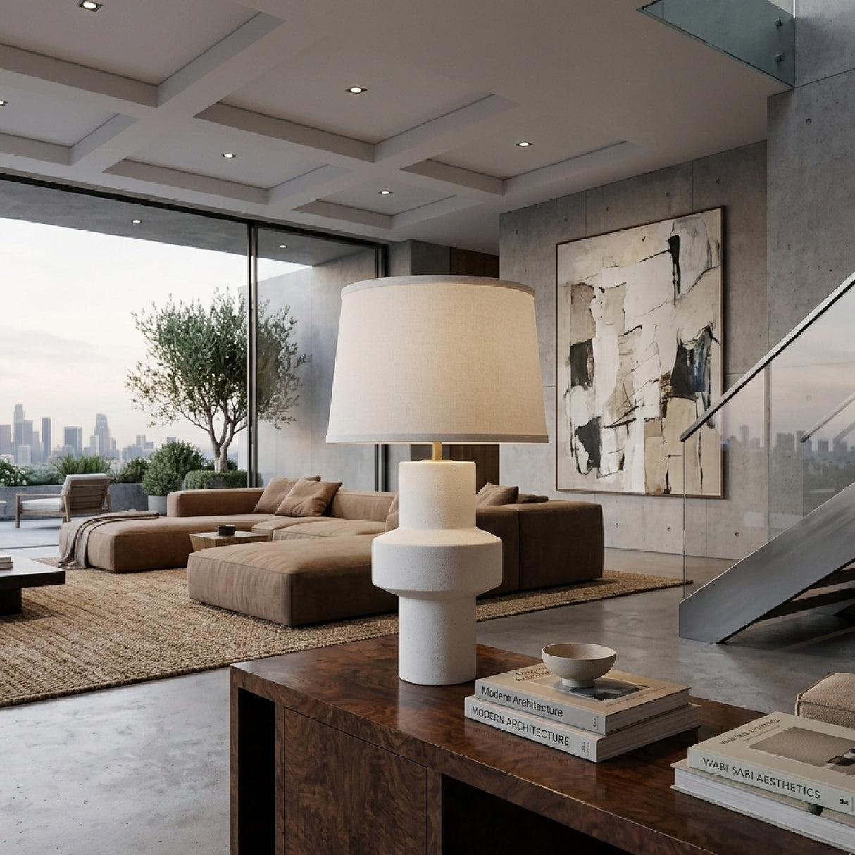 Modern European furniture - White Ceramic Modern Table Lamp - www.oroa.com | Oroa.com