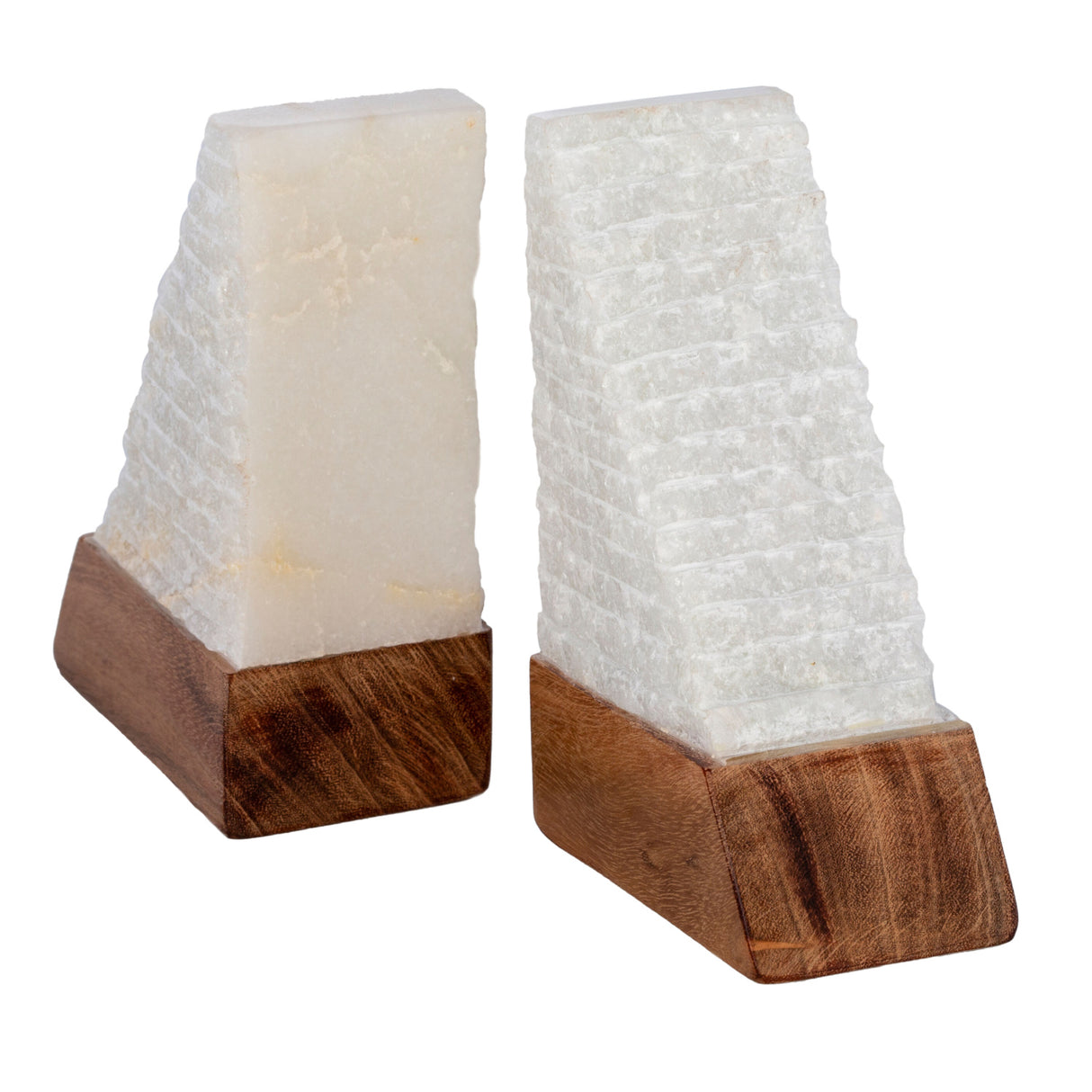 White Stone Triangular Bookend Set (2) | Oroa.com