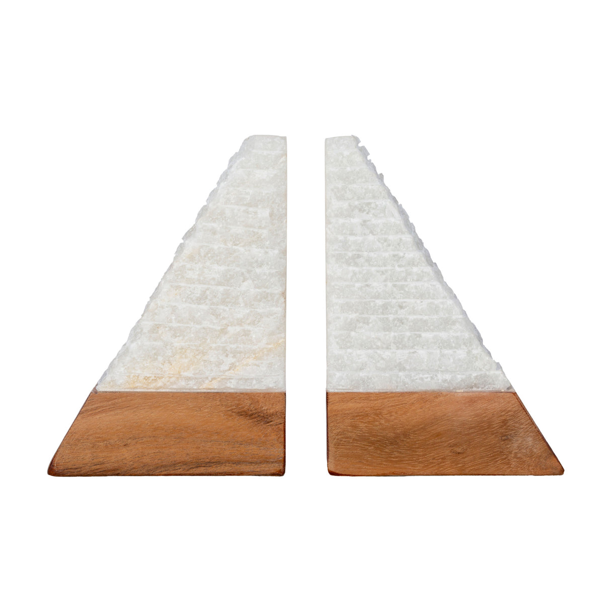 White Stone Triangular Bookend Set (2) | Oroa.com