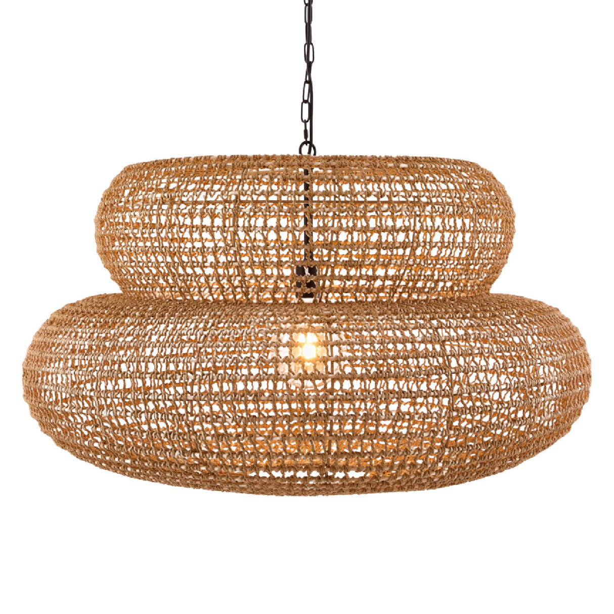 Modern European furniture - Brown Woven 2-Tier Pendant Lamp - www.oroa.com | Oroa.com