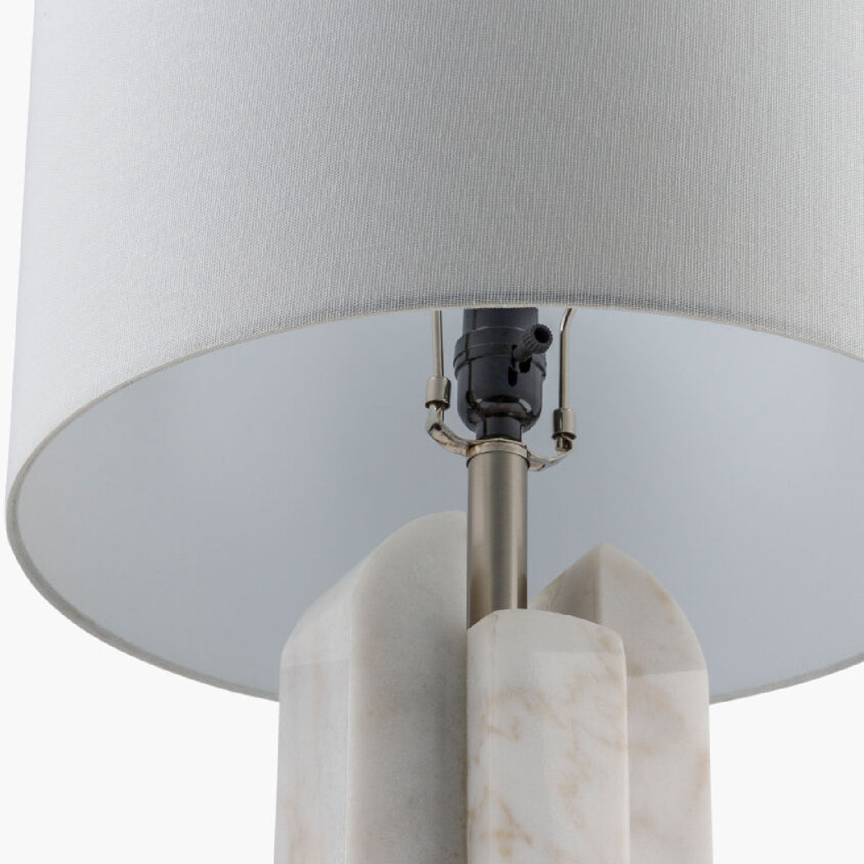Modern European furniture - White Marble Linen Table Lamp S - www.oroa.com | Oroa.com