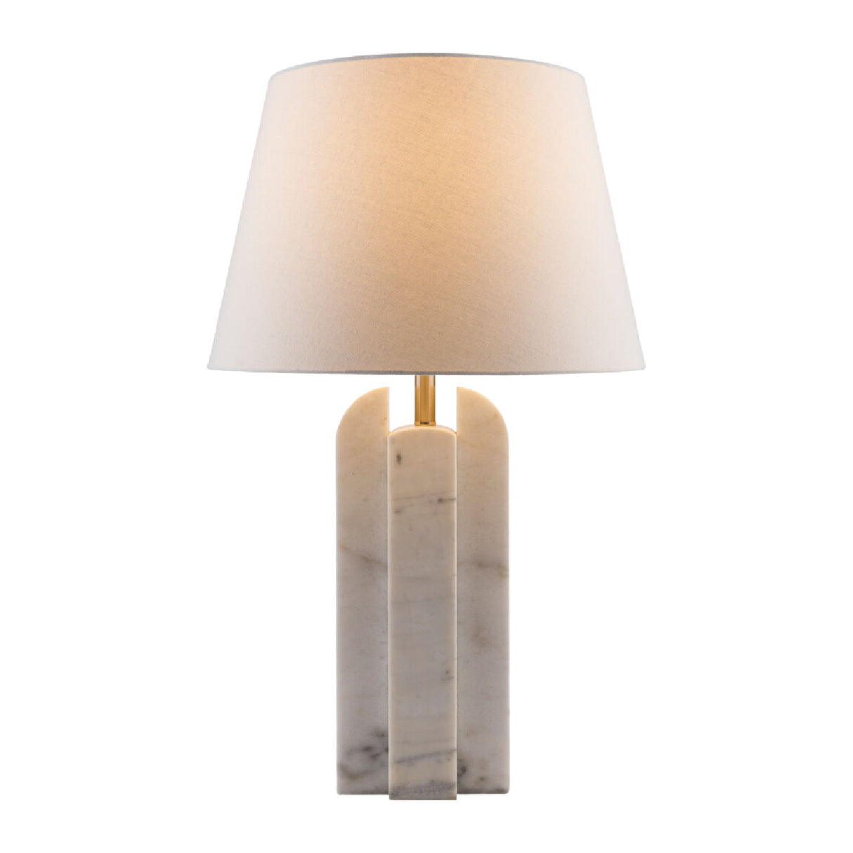 Modern European furniture - White Marble Linen Table Lamp L - www.oroa.com | Oroa.com