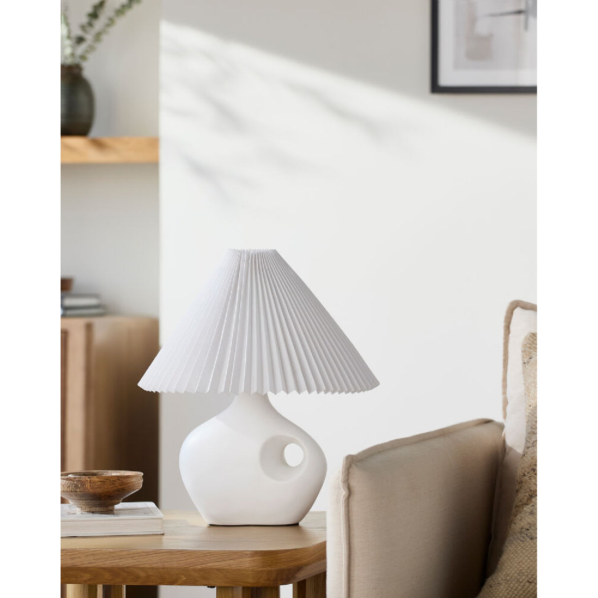 Pleated Linen Accent Table Lamp | Oroa.com