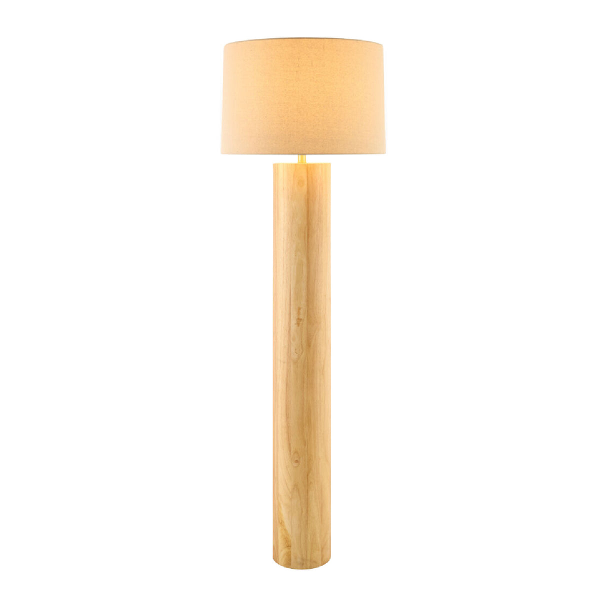 Cylindrical Rubberwood Accent Floor Lamp | Oroa.com