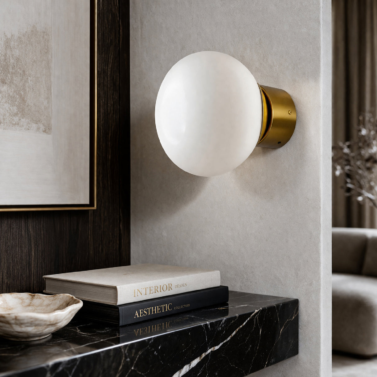 Modern European furniture - White Glass Orb Wall Lamp - www.oroa.com | Oroa.com