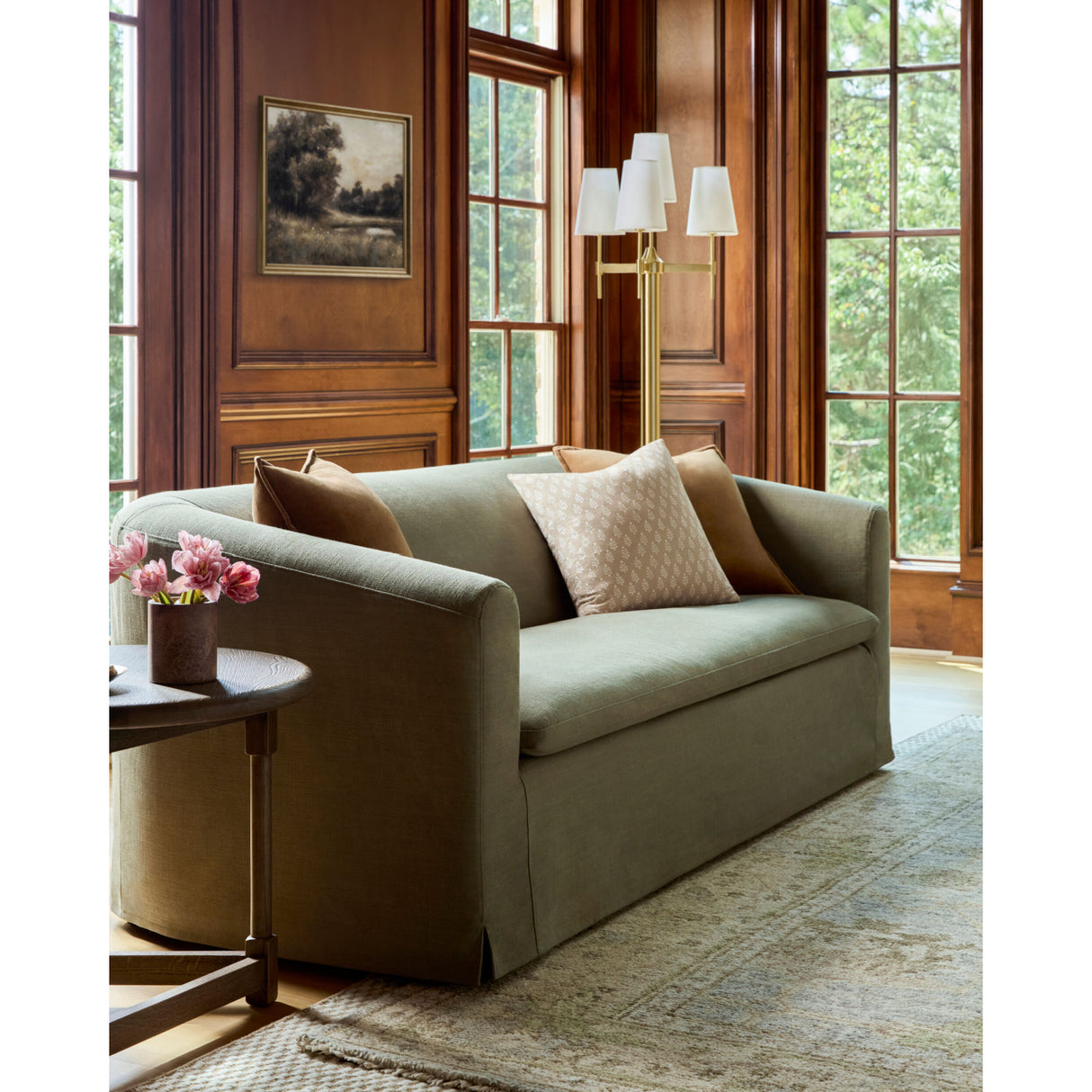 Modern European furniture - White Linen 3-Light Floor Lamp - www.oroa.com | Oroa.com