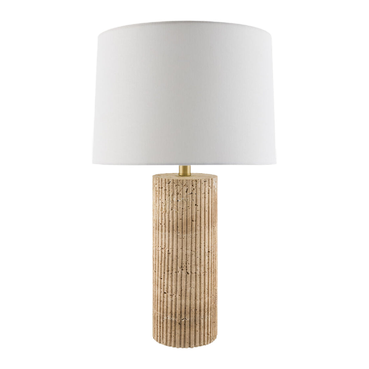 Modern European furniture - Reeded Travertine Accent Table Lamp - www.oroa.com | Oroa.com