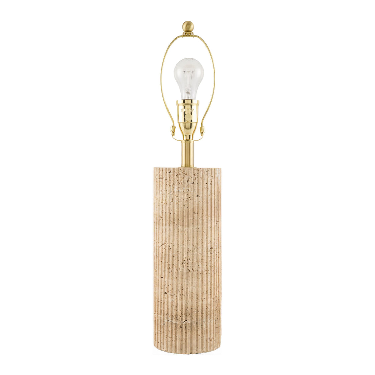 Modern European furniture - Reeded Travertine Accent Table Lamp - www.oroa.com | Oroa.com