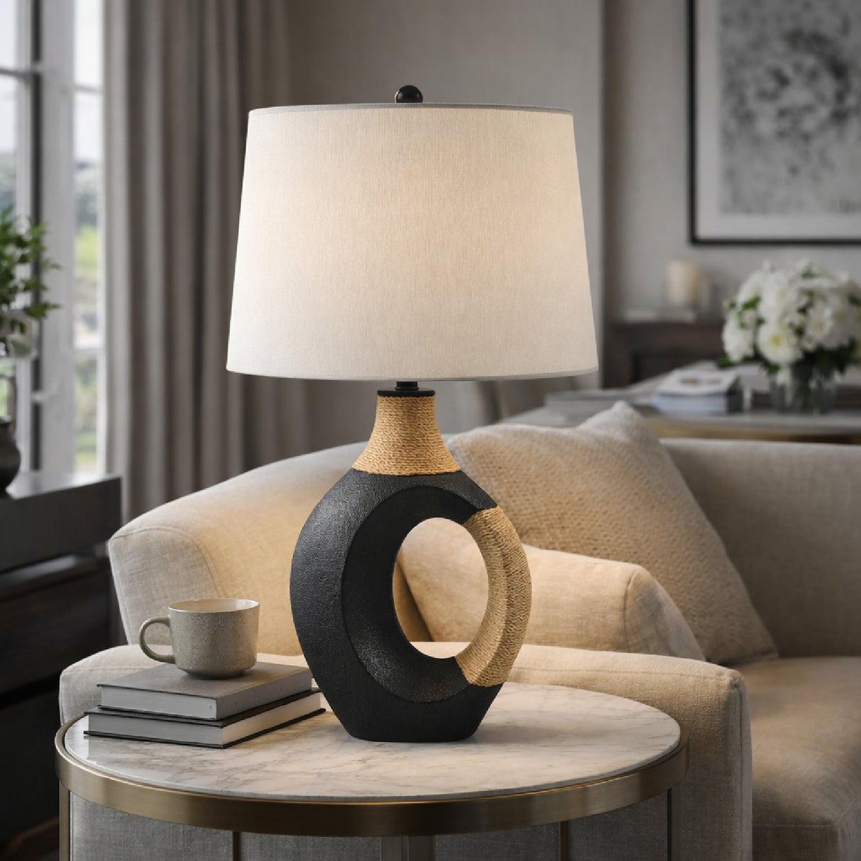 Rattan Wrapped Base Table Lamp | Oroa.com