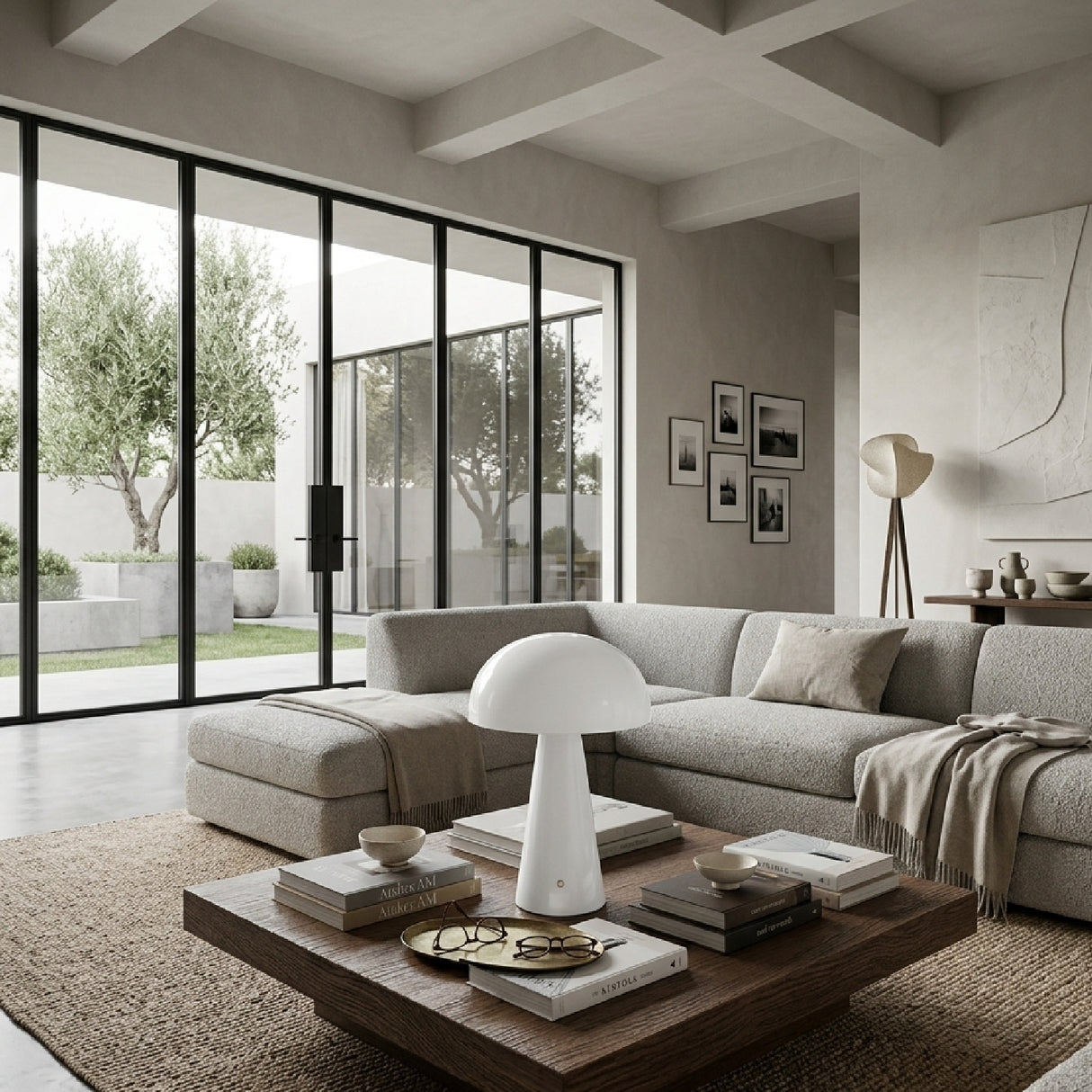 Hand-Painted Semi-Dome Table Lamp | Oroa.com