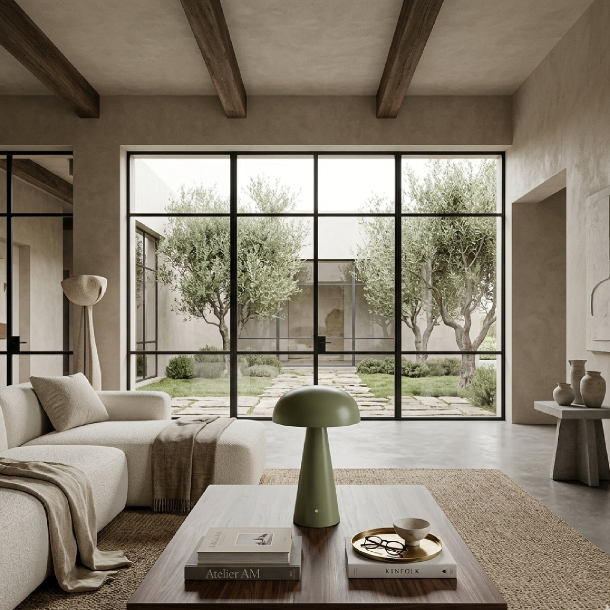 Hand-Painted Semi-Dome Table Lamp | Oroa.com