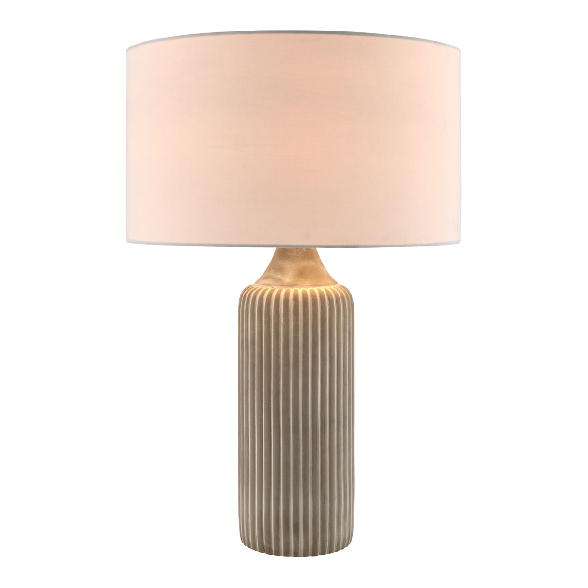 Modern European furniture - Reeded Gray Concrete Table Lamp - www.oroa.com | Oroa.com
