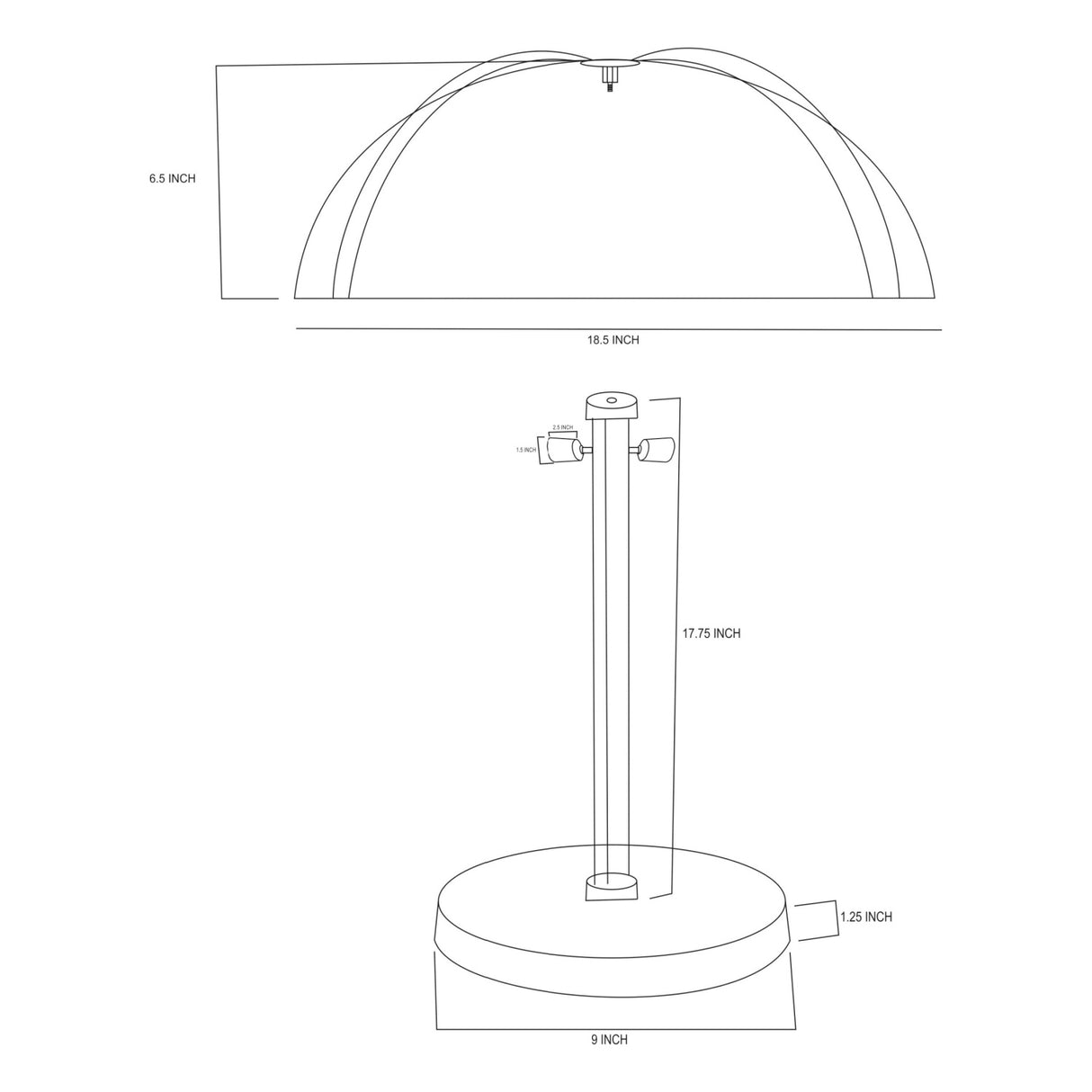 Modern European furniture - Black Metal Dome Table Lamp - www.oroa.com | Oroa.com
