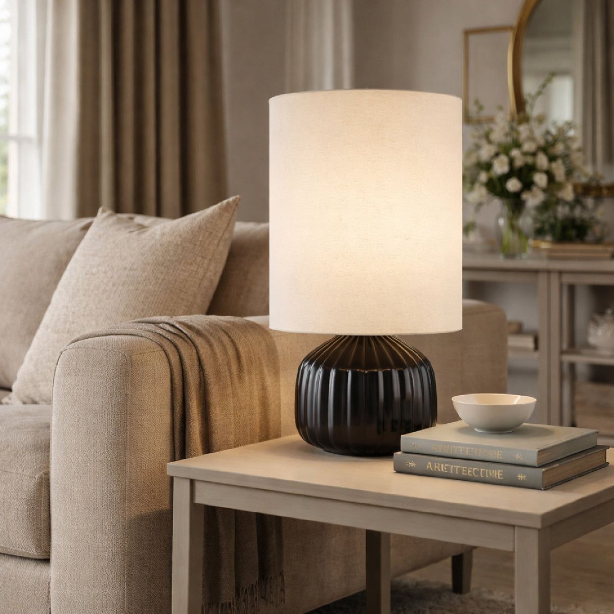 Fluted Ceramic Accent Table Lamp | Oroa.com
