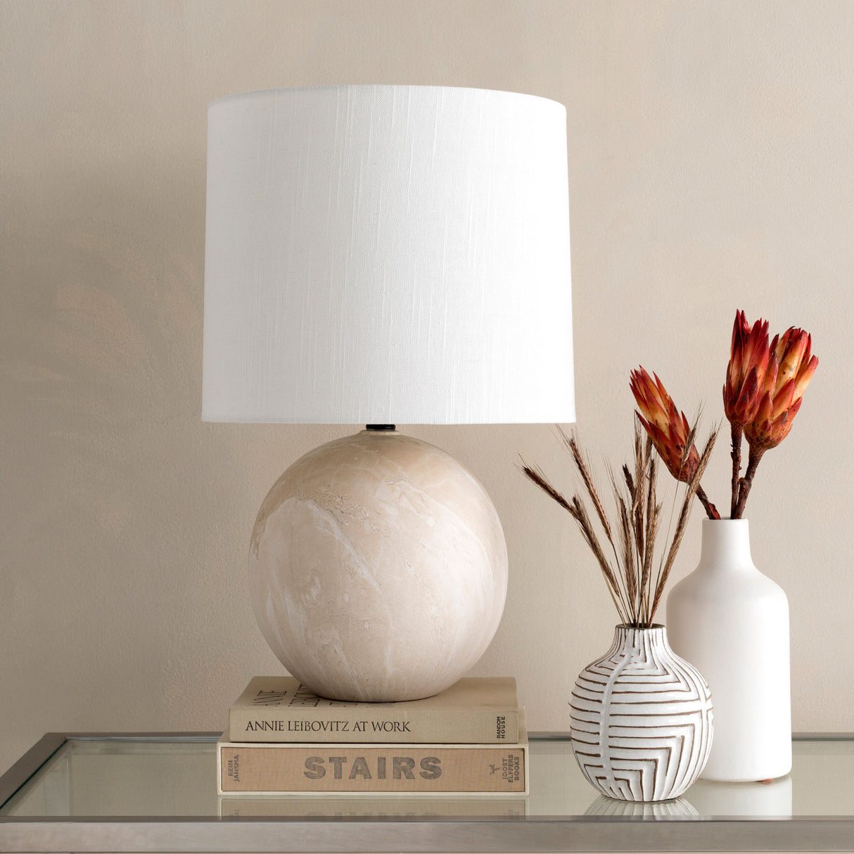 Modern European furniture - White Ceramic Sphere Table Lamp - www.oroa.com | Oroa.com