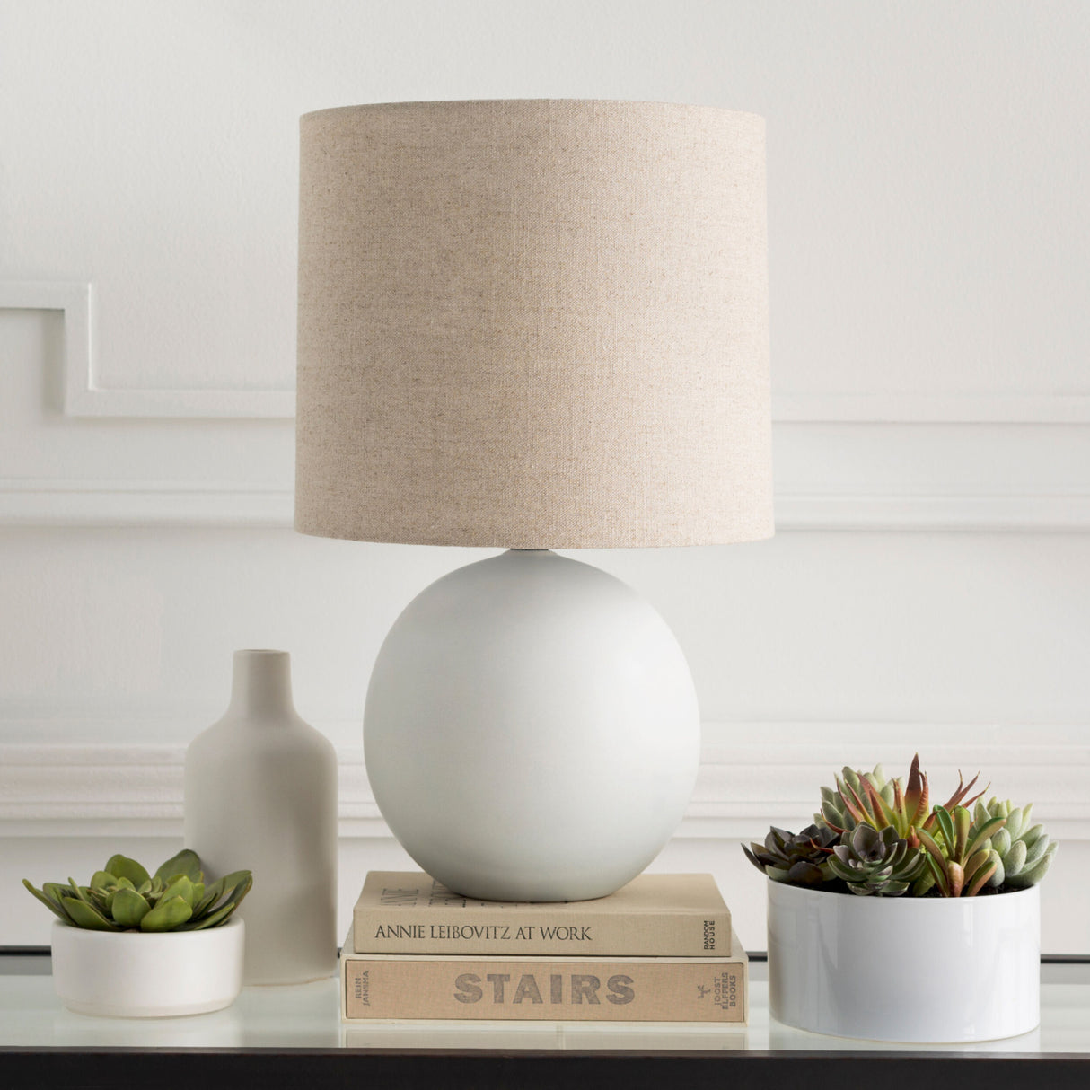 Modern European furniture - Gray Ceramic Sphere Table Lamp - www.oroa.com | Oroa.com