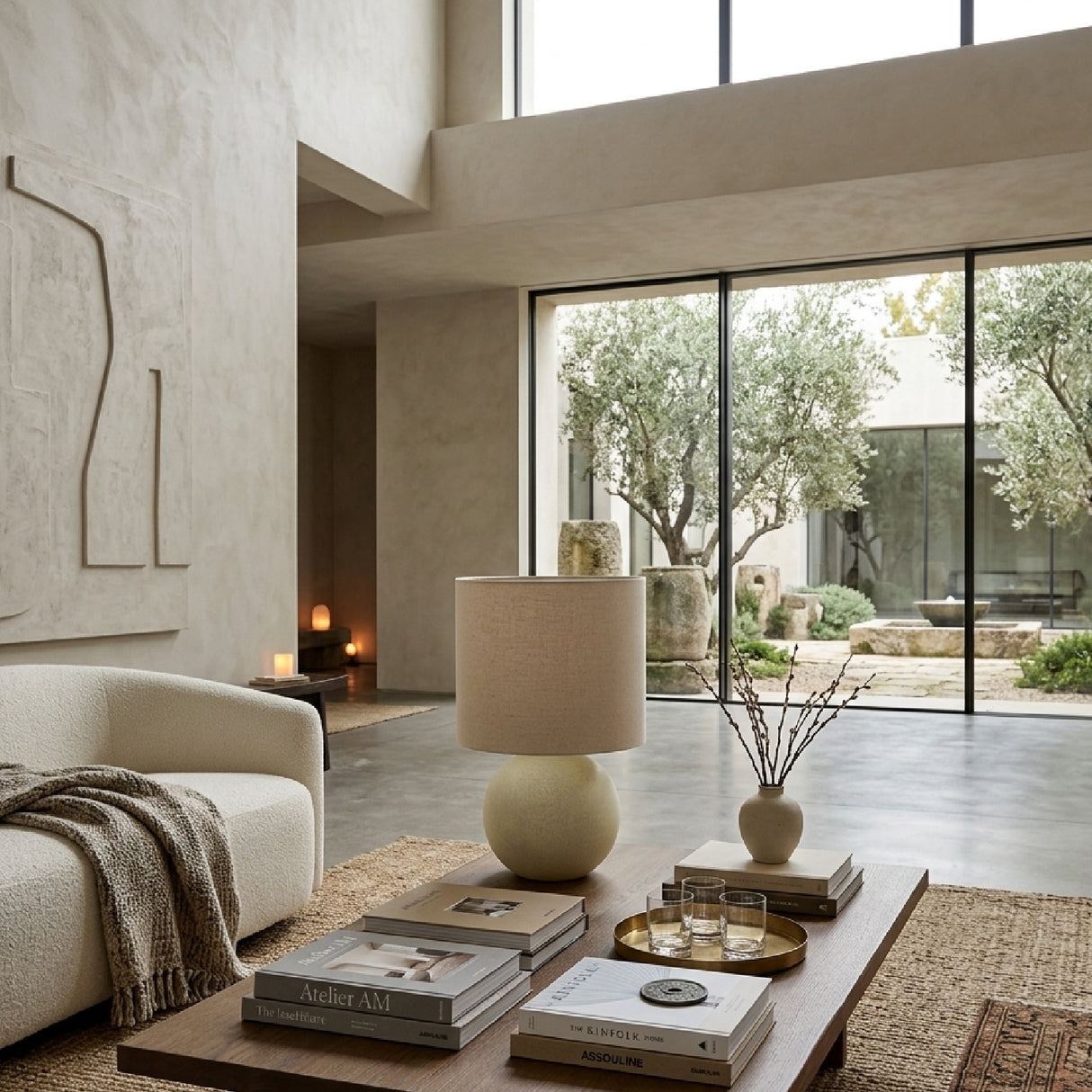 Round Glazed Ceramic Table Lamp | Oroa.com