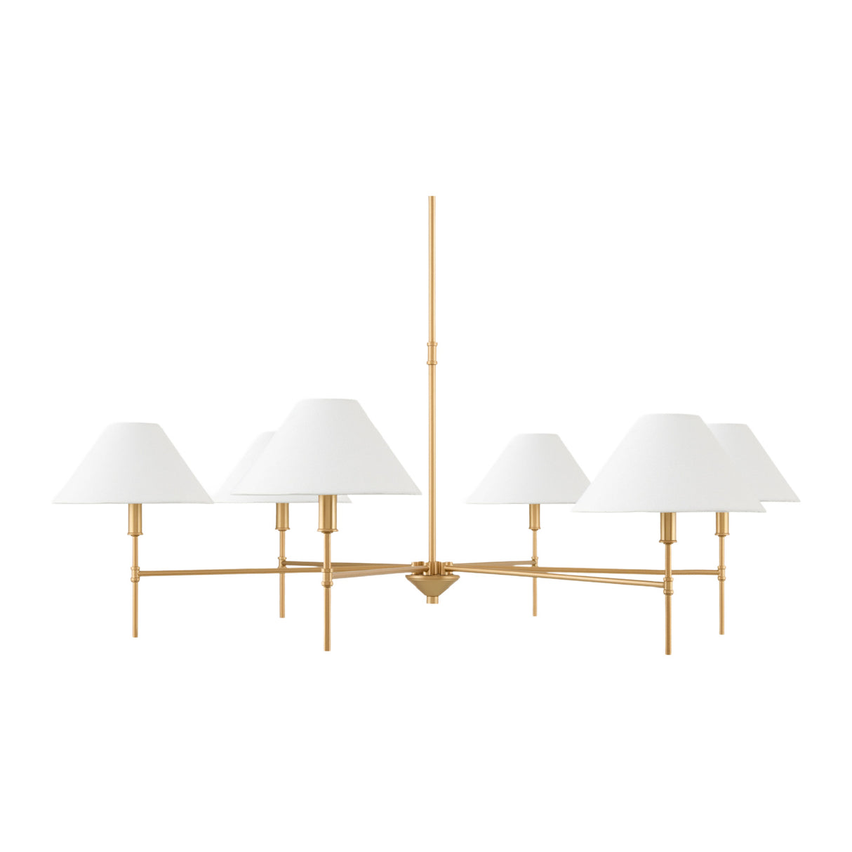 Modern European furniture - White Linen 6-Light Chandelier - www.oroa.com | Oroa.com