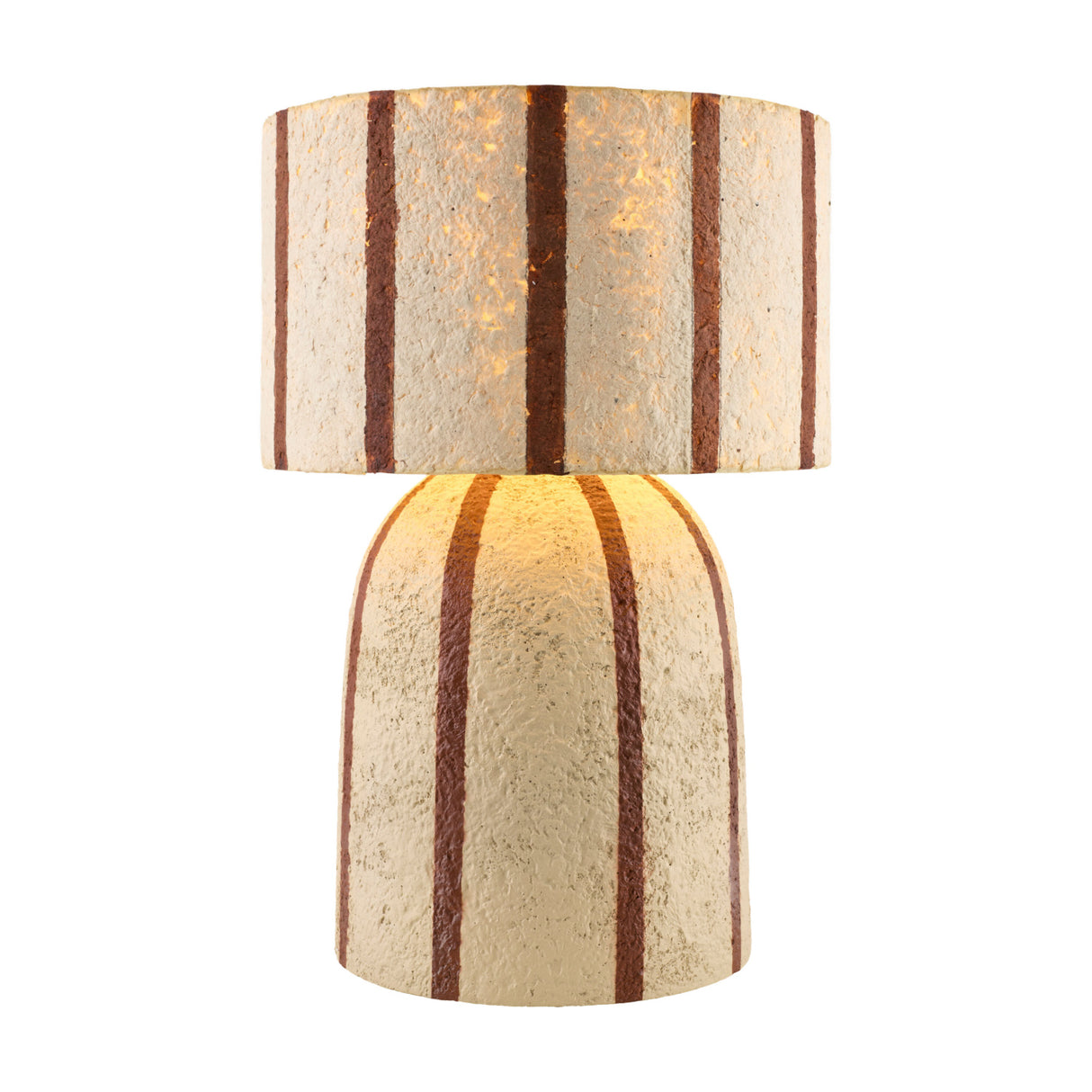 Beige Striped Accent Table Lamp | Oroa.com