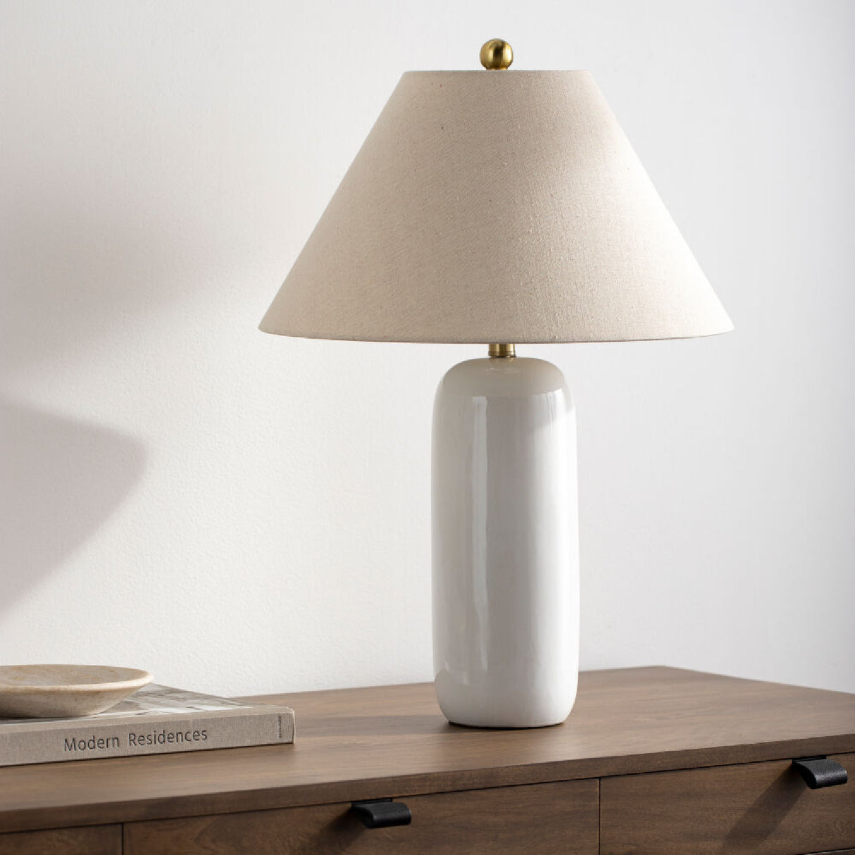 White Ceramic Accent Table Lamp | Oroa.com