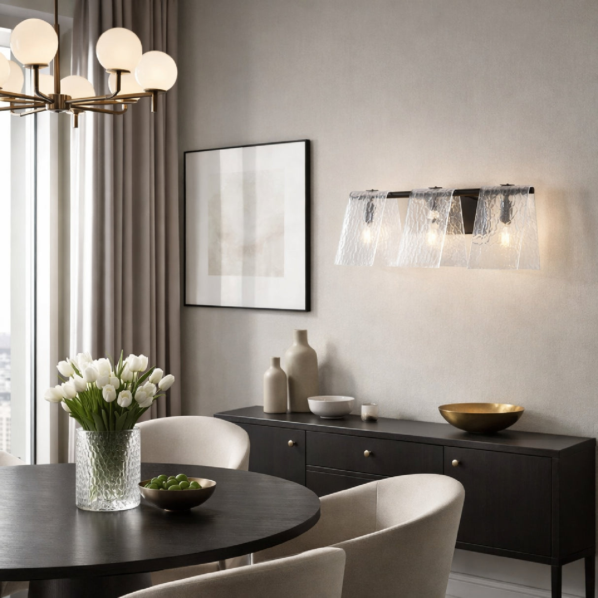 Modern European furniture - 3-Light Glass Pyramid Wall Lamp - www.oroa.com | Oroa.com
