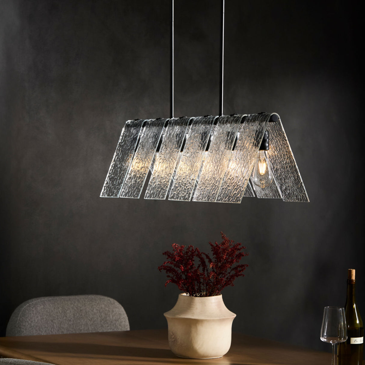 Modern European furniture - 6-Light Clear Glass Linear Chandelier - www.oroa.com | Oroa.com