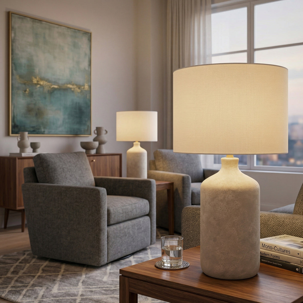 Modern European furniture - Painted White Ceramic Table Lamp - www.oroa.com | Oroa.com