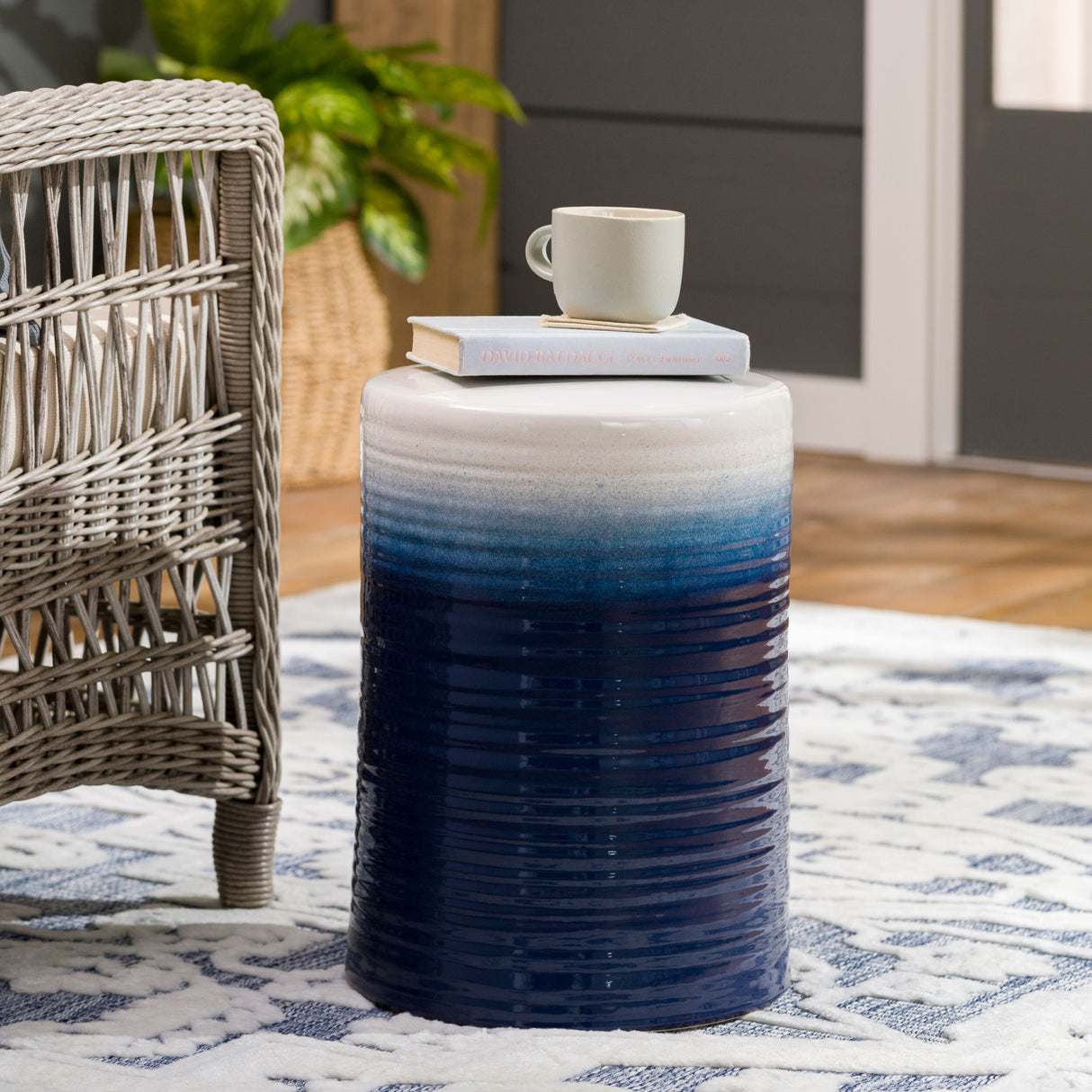 Modern European furniture - Ceramic Cylindrical Outdoor Stool - www.oroa.com | Oroa.com