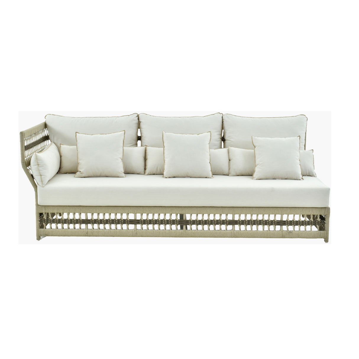Modern European furniture - Cream Aluminum Outdoor Left-Armed Sofa - www.oroa.com | Oroa.com