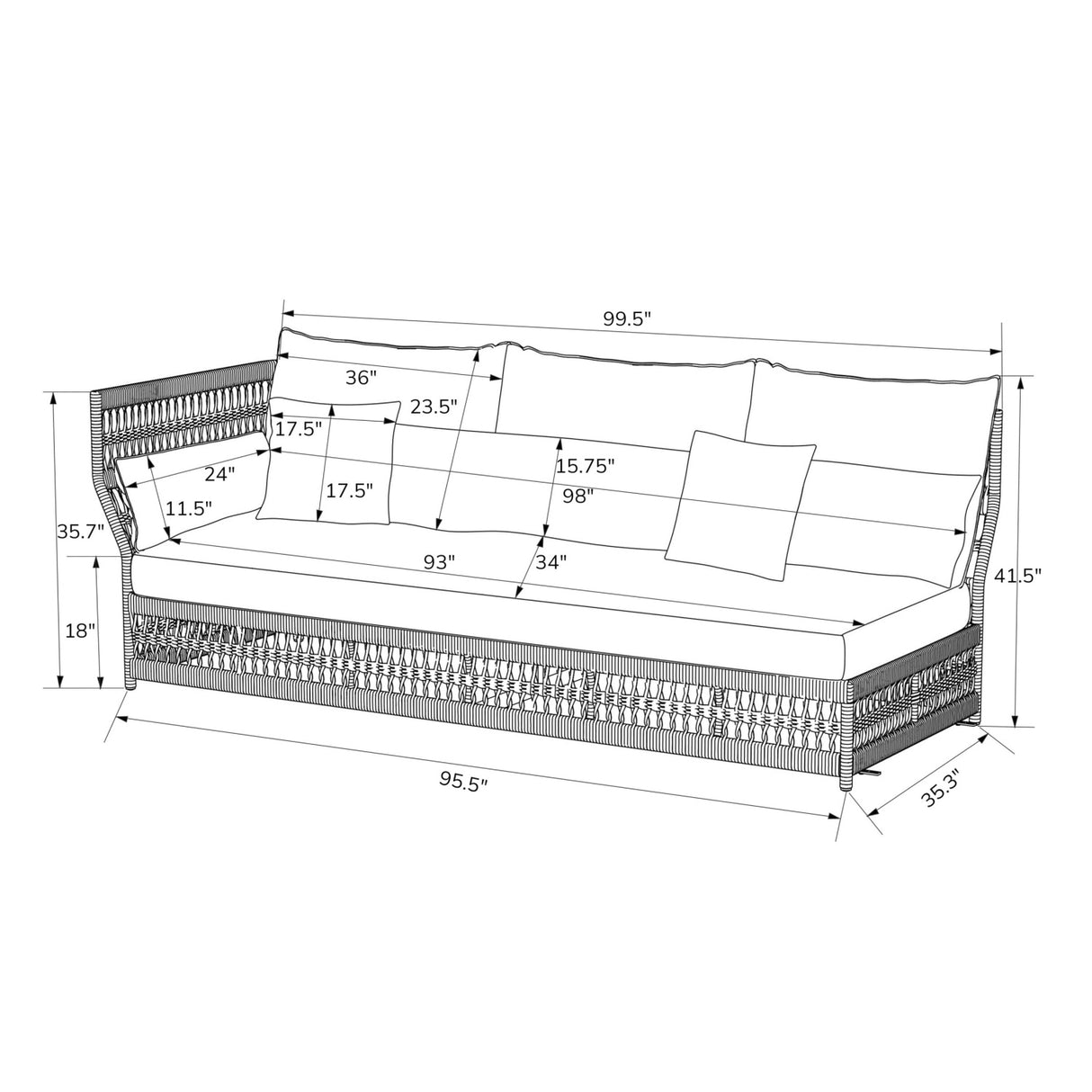 Modern European furniture - Cream Aluminum Outdoor Sectional Sofa - www.oroa.com | Oroa.com