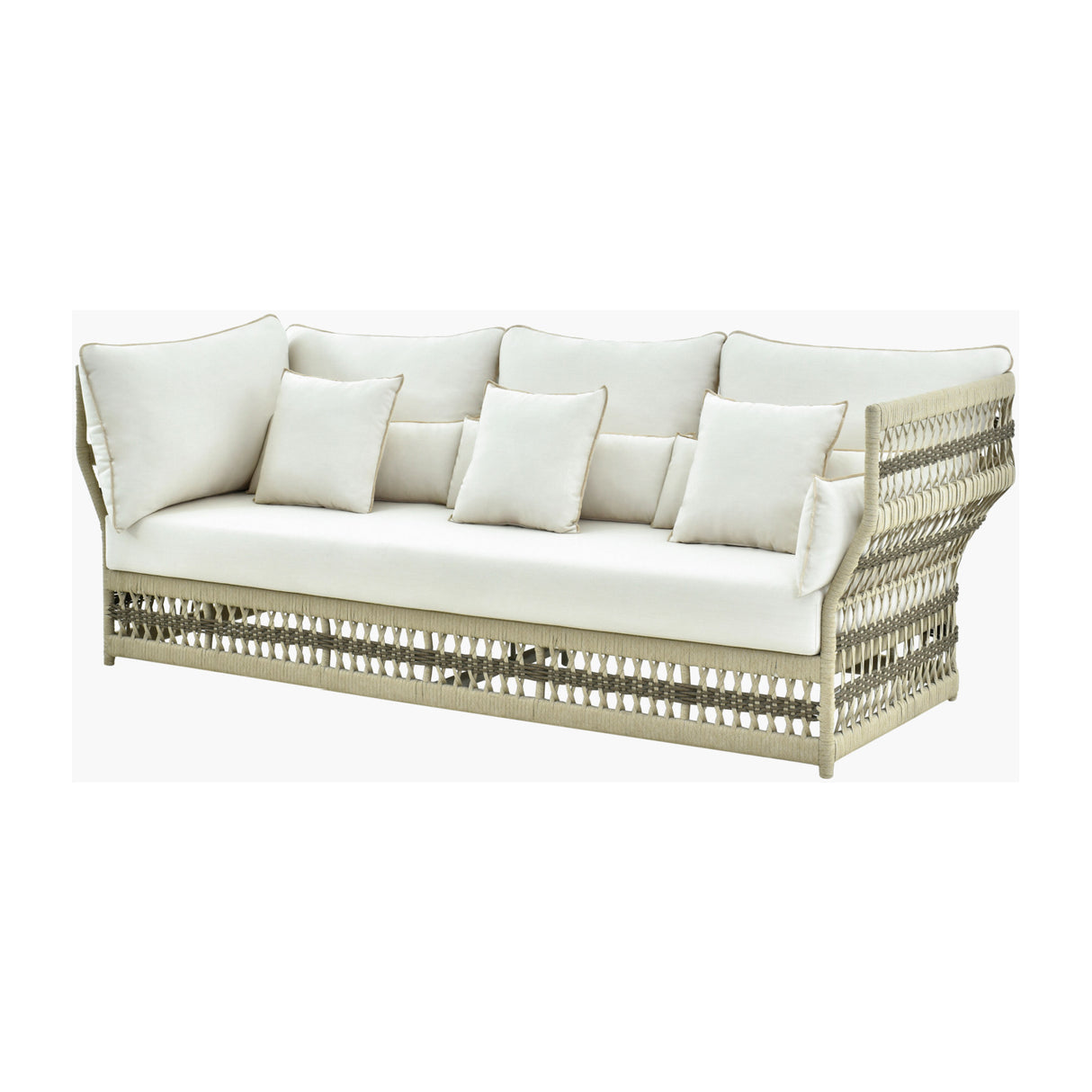 Modern European furniture - Cream Aluminum Outdoor Sectional Sofa - www.oroa.com | Oroa.com