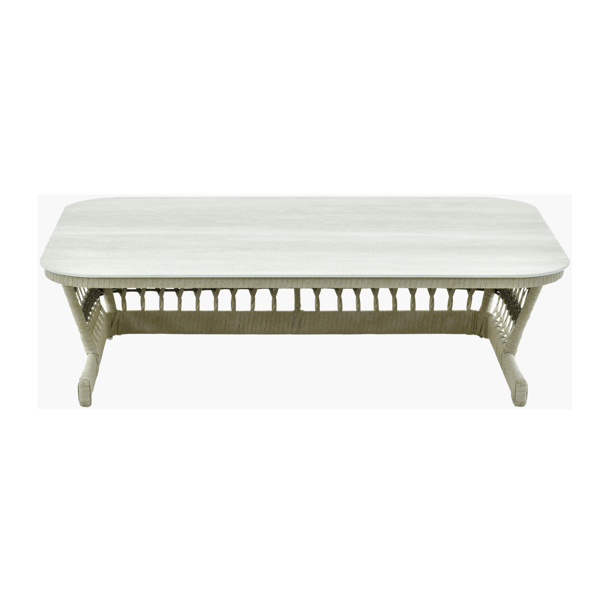 Modern European furniture - Cream Aluminum Outdoor Coffee Table - www.oroa.com | Oroa.com