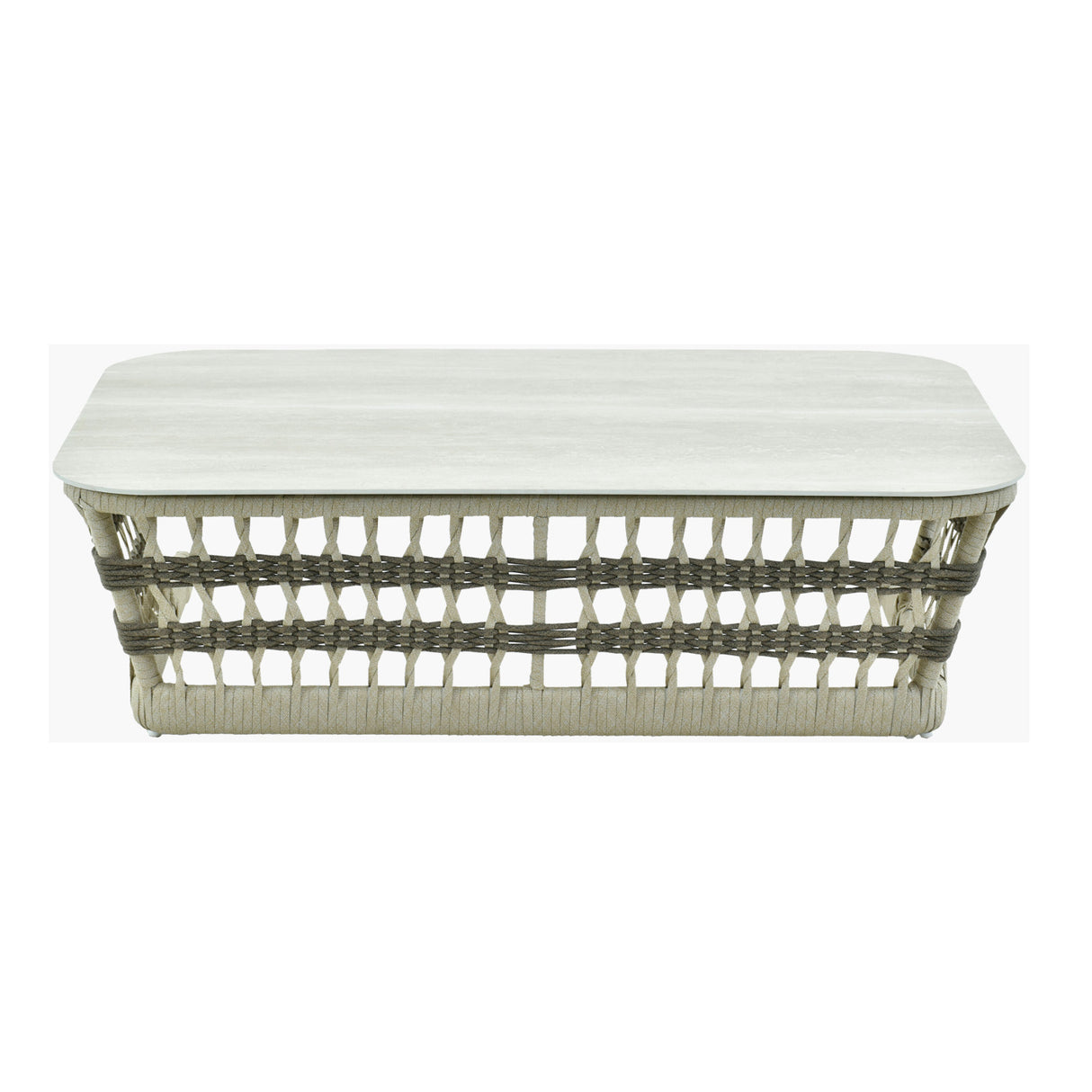 Modern European furniture - Cream Aluminum Outdoor Coffee Table - www.oroa.com | Oroa.com
